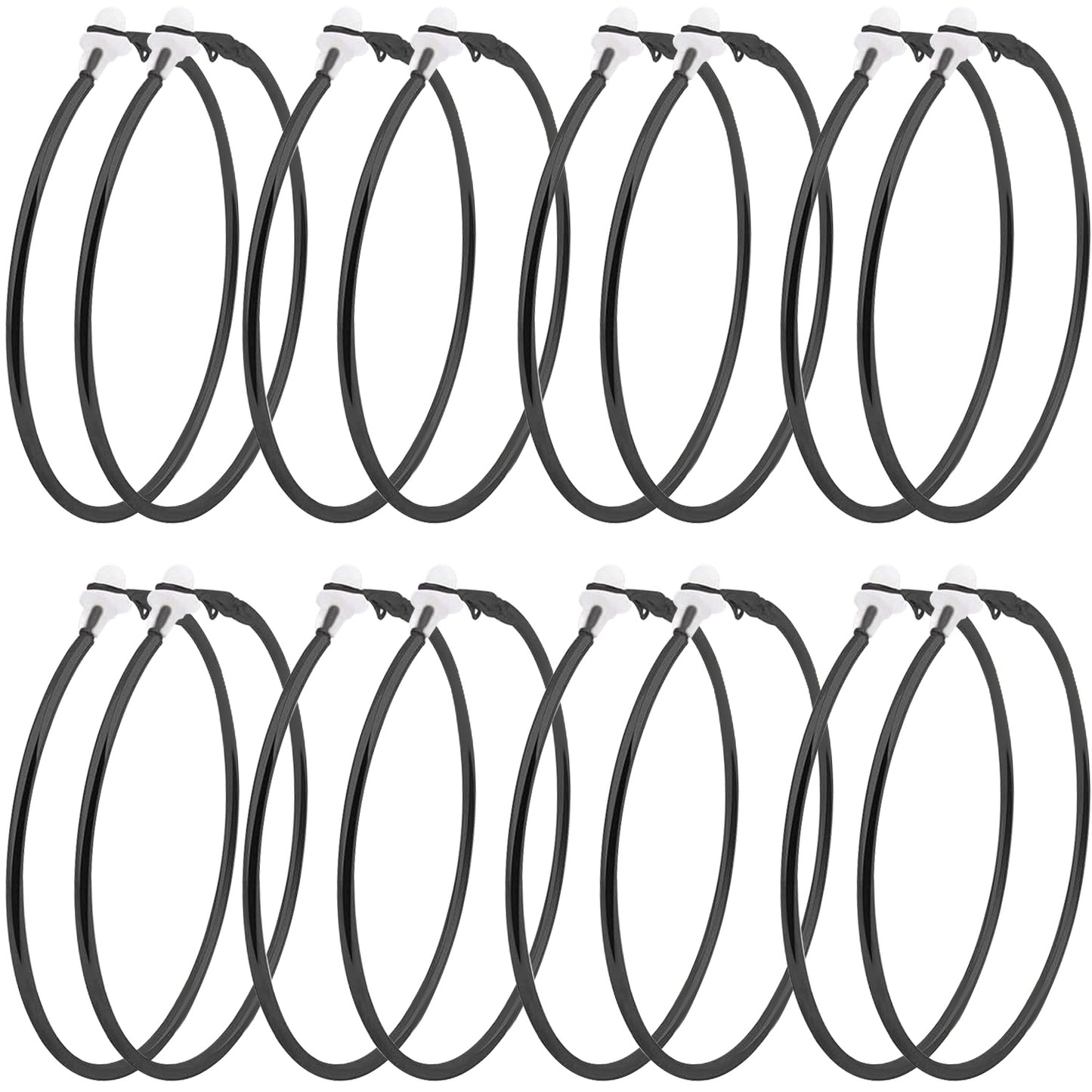 8 Pairs 60 mm Round Open Earring Beading Hoops Metal Hoop Earrings Findings Component with Silicone Earring Pads for DIY Crafts Jewelry Making Wedding Party Gifts, 4 Colors