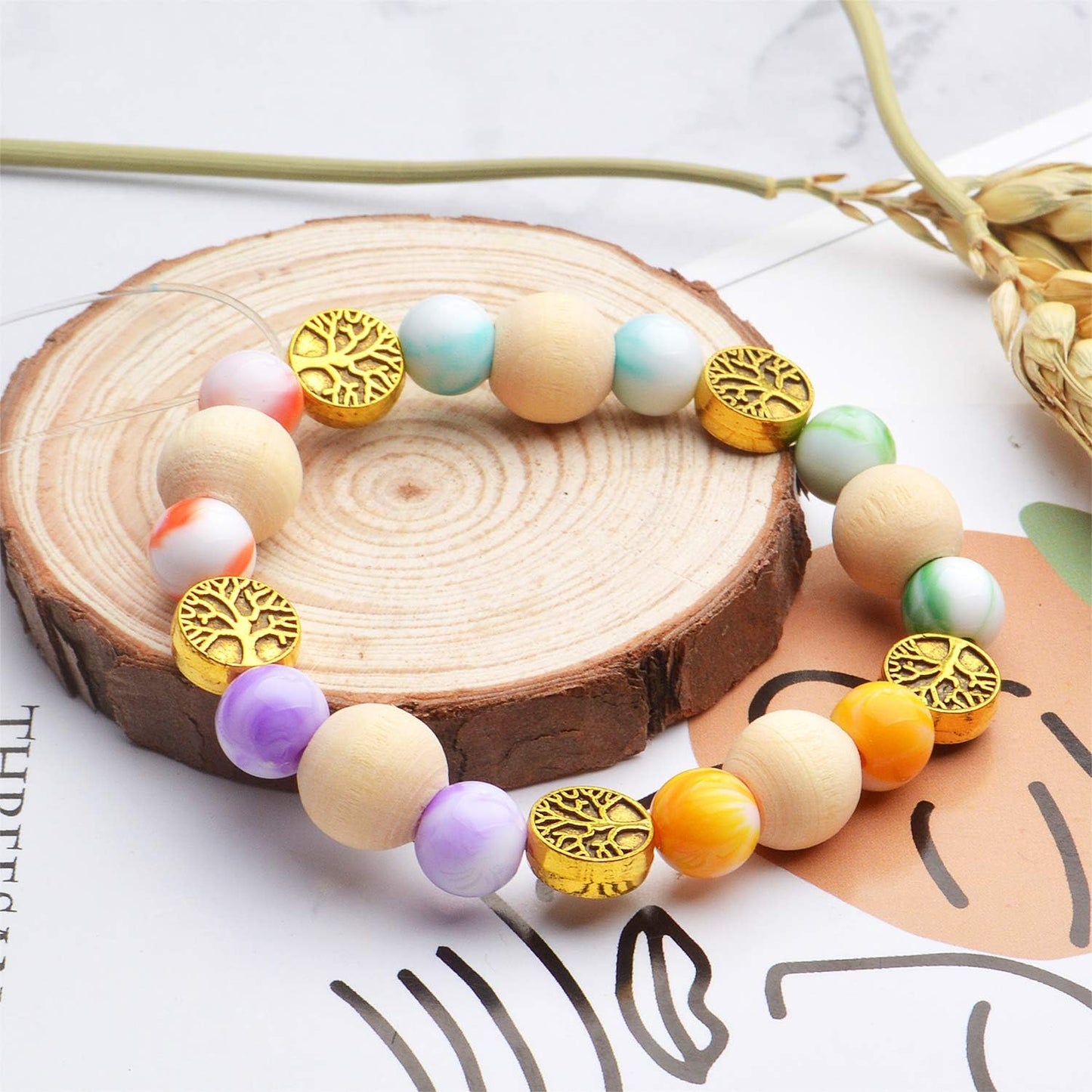 60pcs Antique Tree of Life Beads Mixed Loose Spacer Beads Metal Jewelry Findings for Making Necklace Bracelet Craft