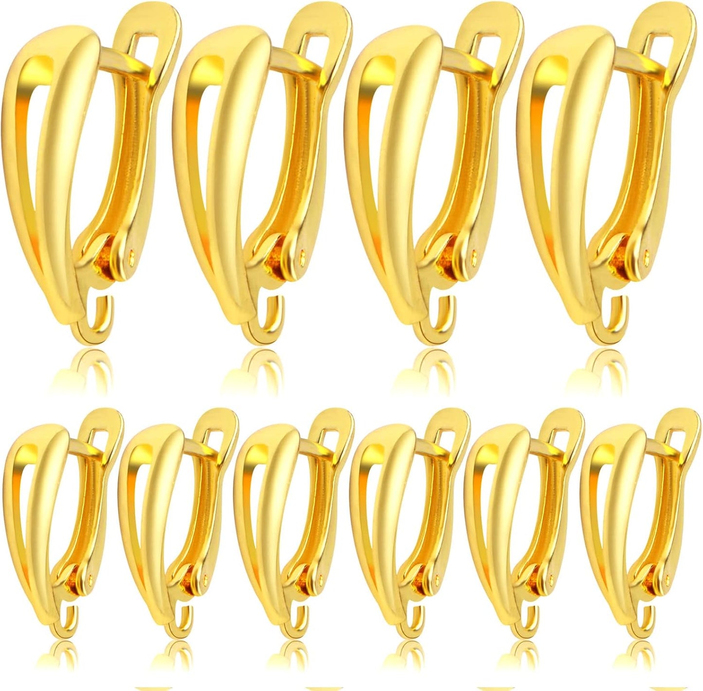 20pcs 5 Colors Round French Earring Hooks Hypoallergenic Brass Leverback Ear Wire Hooks with Open Loop for DIY Dangle Earrings Jewelry Making Christmas Party Anniversary Favor