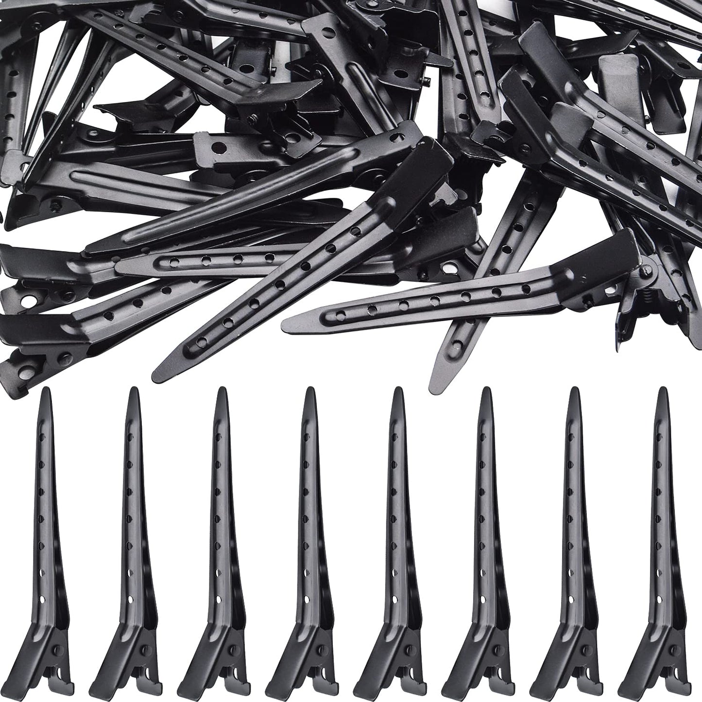Hair Clips, 50pcs Stainless Steel Hair Clips Non Slip Hair Clips No-Trace Professional Sectioning Hair Clips DIY Accessories for Women Girls Hairdressing Styling Salon, 7cm, Black