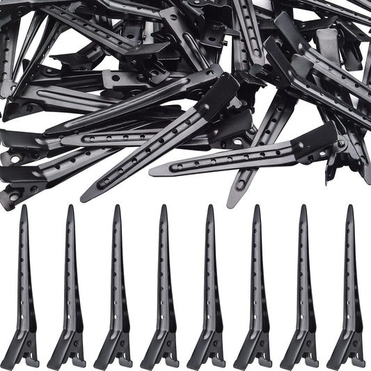 Hair Clips, 50pcs Stainless Steel Hair Clips Non Slip Hair Clips No-Trace Professional Sectioning Hair Clips DIY Accessories for Women Girls Hairdressing Styling Salon, 7cm, Black