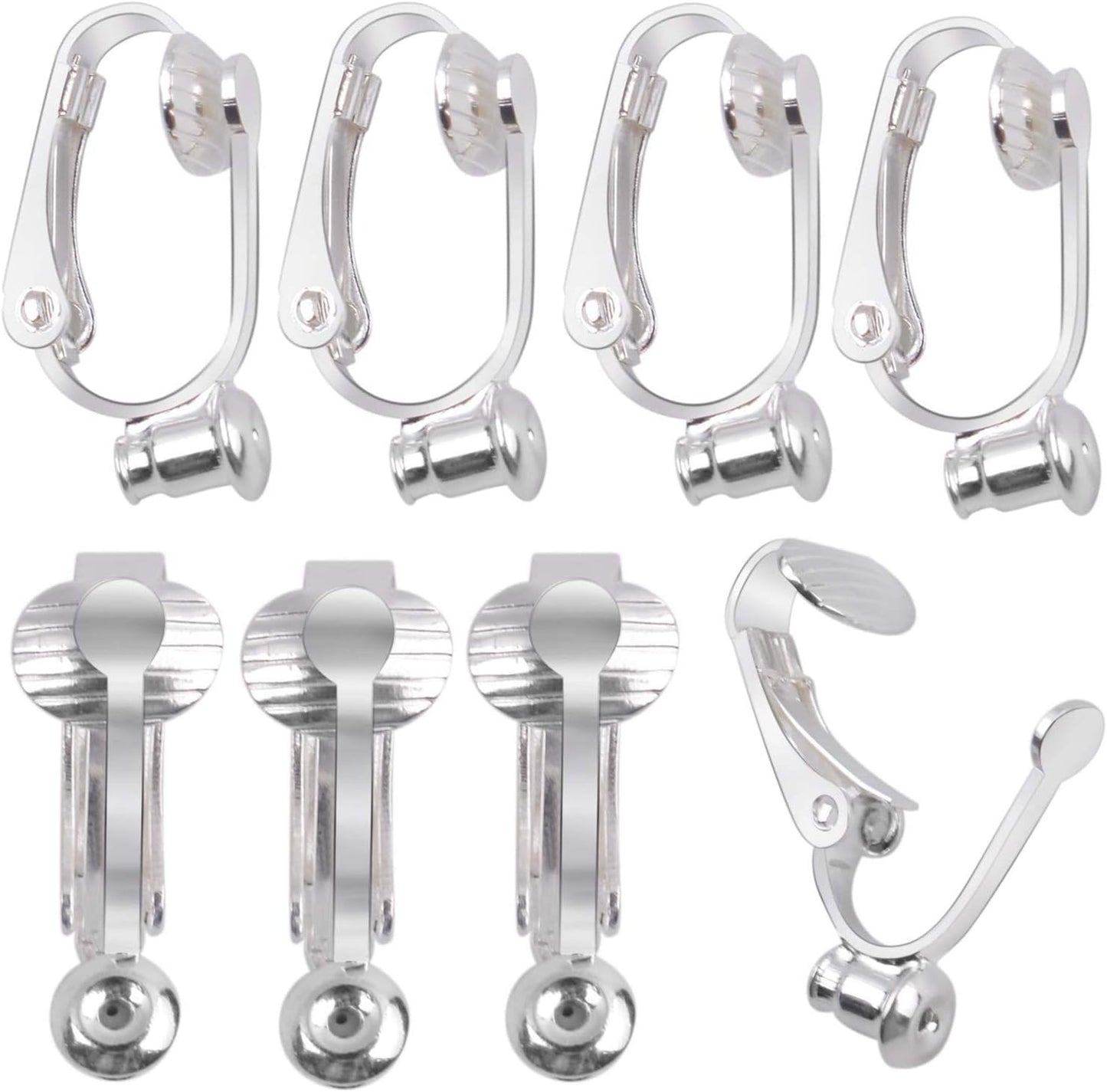 20 Pieces (10 Pairs) Stainless Steel Clip-on Earrings Converter Components with Post for Non-Pierced Ears DIY Earring - Turn Posts Into Clip-Ons