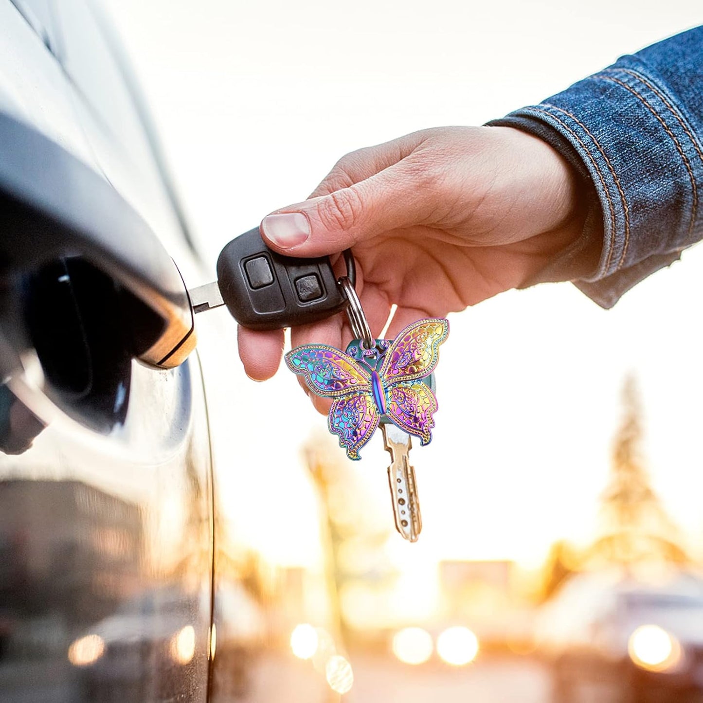 10pcs 10 Styles Butterfly Dangle Charms Alloy Butterfly Shape Pendants Ornaments Craft Supplies for DIY Bracelet Necklace Earrings Jewelry Making Hair Clip, Rainbow Color