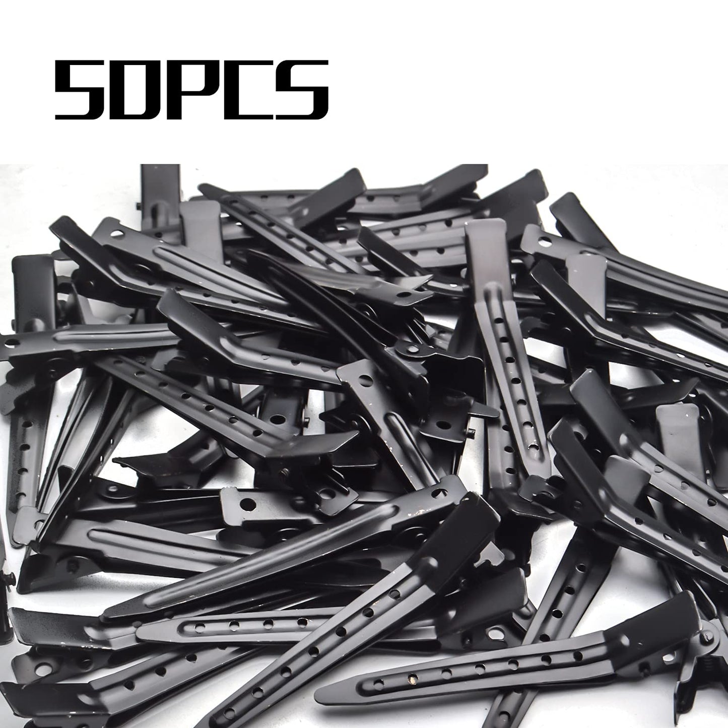 Hair Clips, 50pcs Stainless Steel Hair Clips Non Slip Hair Clips No-Trace Professional Sectioning Hair Clips DIY Accessories for Women Girls Hairdressing Styling Salon, 7cm, Black