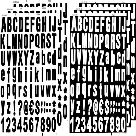 6 Sheets Self Adhesive Vinyl Letters Numbers Kit, Alphabet letter Stickers Waterproof Script Pantry Labels Stickers Decals for Mailbox, Signs, Window, Door, Cars, Business, Address Number, 2 Colors
