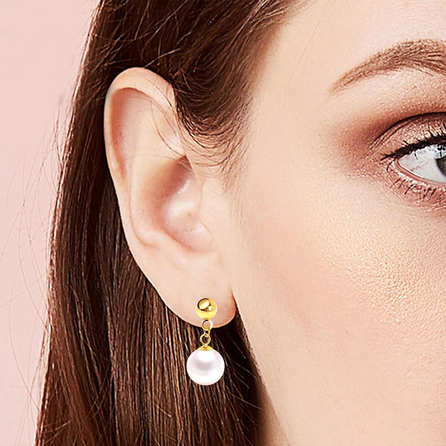 Ball Post Earring Studs,150pcs Gold Earring Spherical Round Earrings Hypoallergenic Ear Pins and 350pcs Earring Safety Backs and 200pcs Jump Rings and 1pcs Box,3mm/4mm/5mm