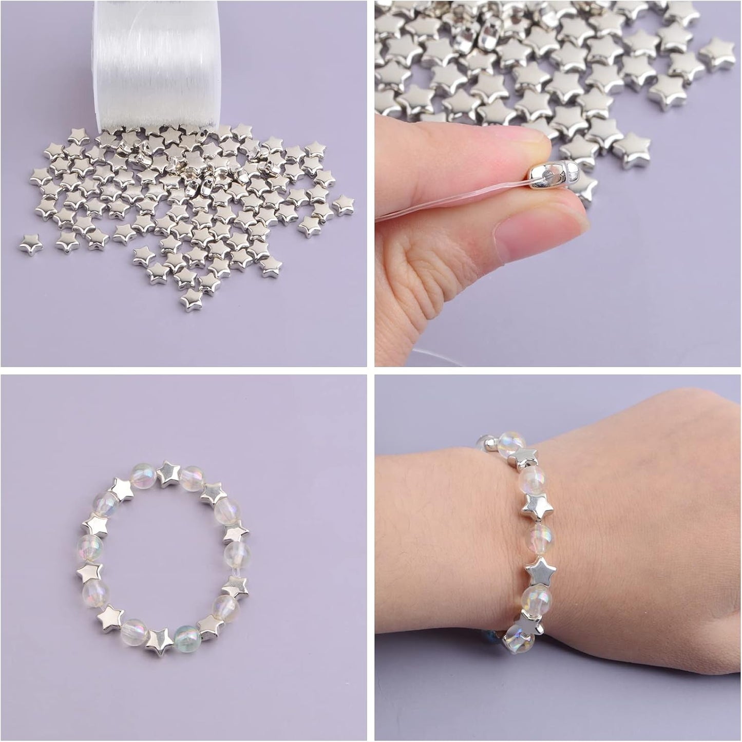 500 Pieces 15mm CCB Star Shape Spacer Beads Tiny Twinkle Star Loose Beads Spacer Charm Beads for DIY Crafts Bracelet Necklace Jewelry Making, 2 Colors