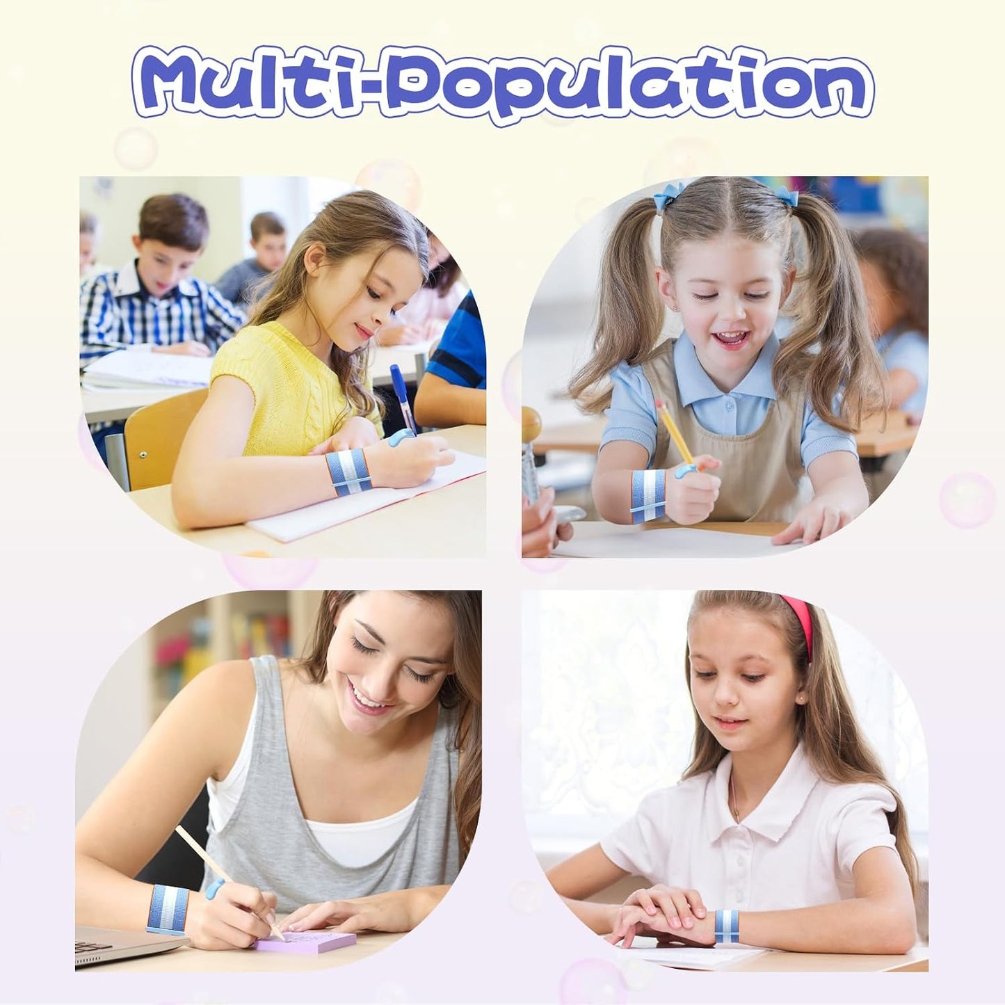 Aylifu Pencil Grips for Kids Handwriting, Soft Flexible Pencil Grips, Ergonomic Writing Aid with Adjustable Wrist Support and Finger Position Trainer for Home Writing Practice