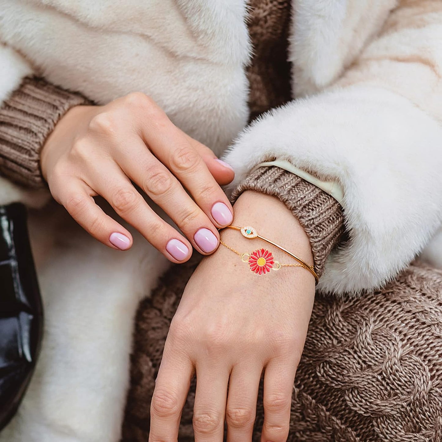 30 Pieces Alloy Enamel Sunflower Shaped Charms Connectors Lovely Daisy Flower Double Loops Links Pendants for DIY Necklace Bracelet Earrings Jewelry Making, 6 Colors