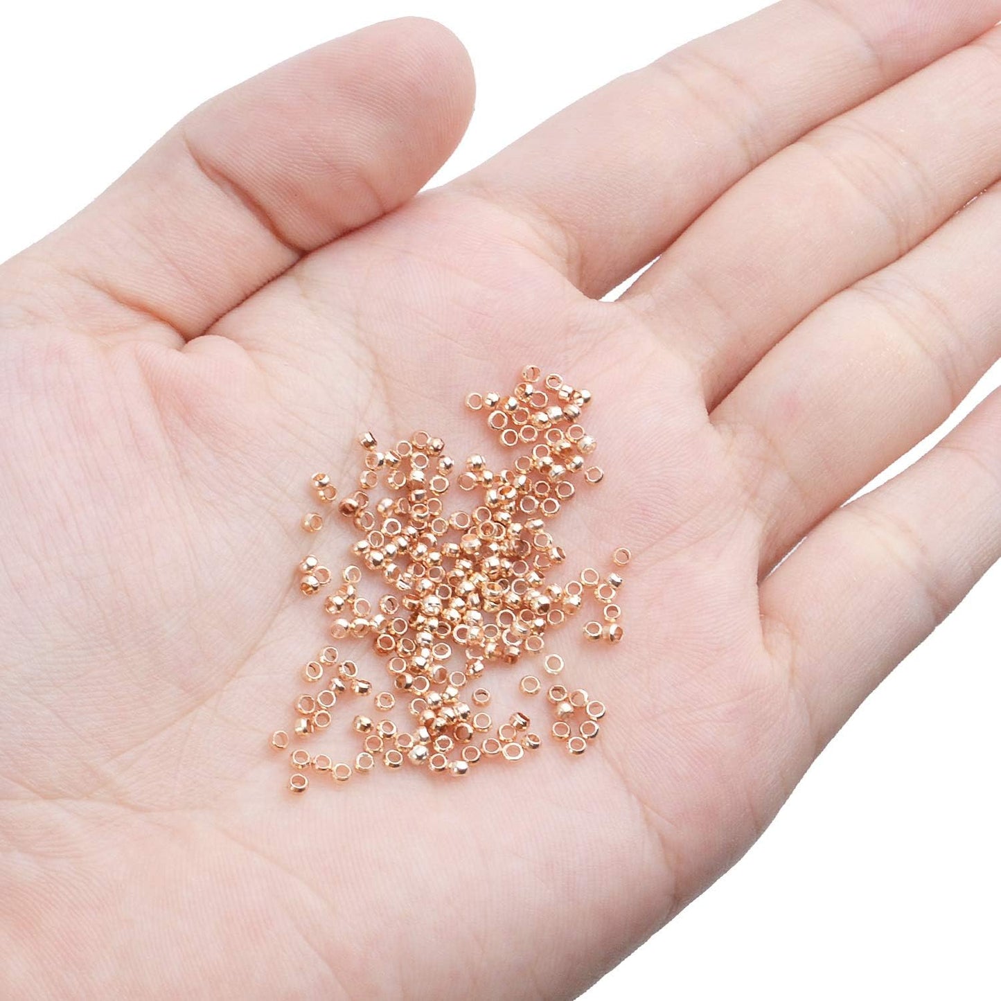 1000pcs Crimp Beads Positioning Beads Mini Spacer Beads for Jewelry Bracelet Making,Rose Gold