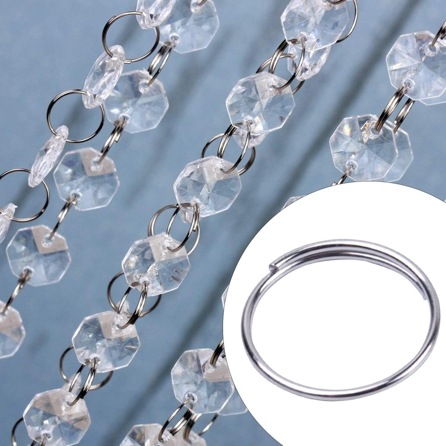 200pcs Stainless Steel Split Ring Double Loops Jump Rings Key Rings 12mm for Crystal Lamps, Crystal Curtain, Crystal Garland, Necklaces, Keys, Earrings, Jewelry Making