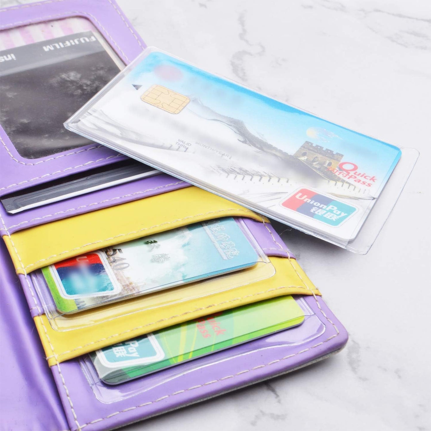 Transparent Credit Card Sleeves,20pcs Credit Card Holder Sleeve Clear Waterproof Credit Card Protector Plastic Card Holder Inserts for Insurance License ID Business Social Insurance Card