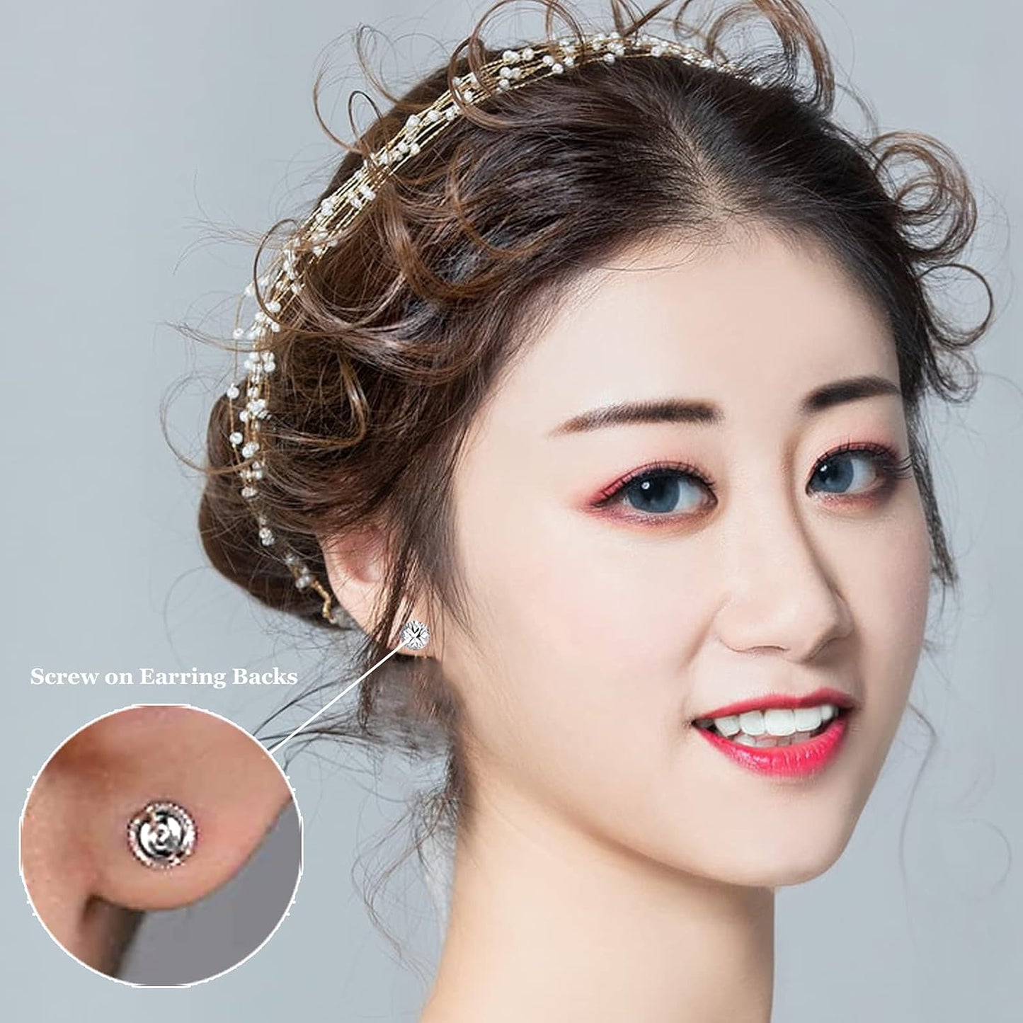 12pcs 18K Golden Plated Round Earring Backs Hypoallergenic Brass Ear Stoppers Clutches Screw Earring Safety Backs Replacements for Stud Earrings Jewelry Making