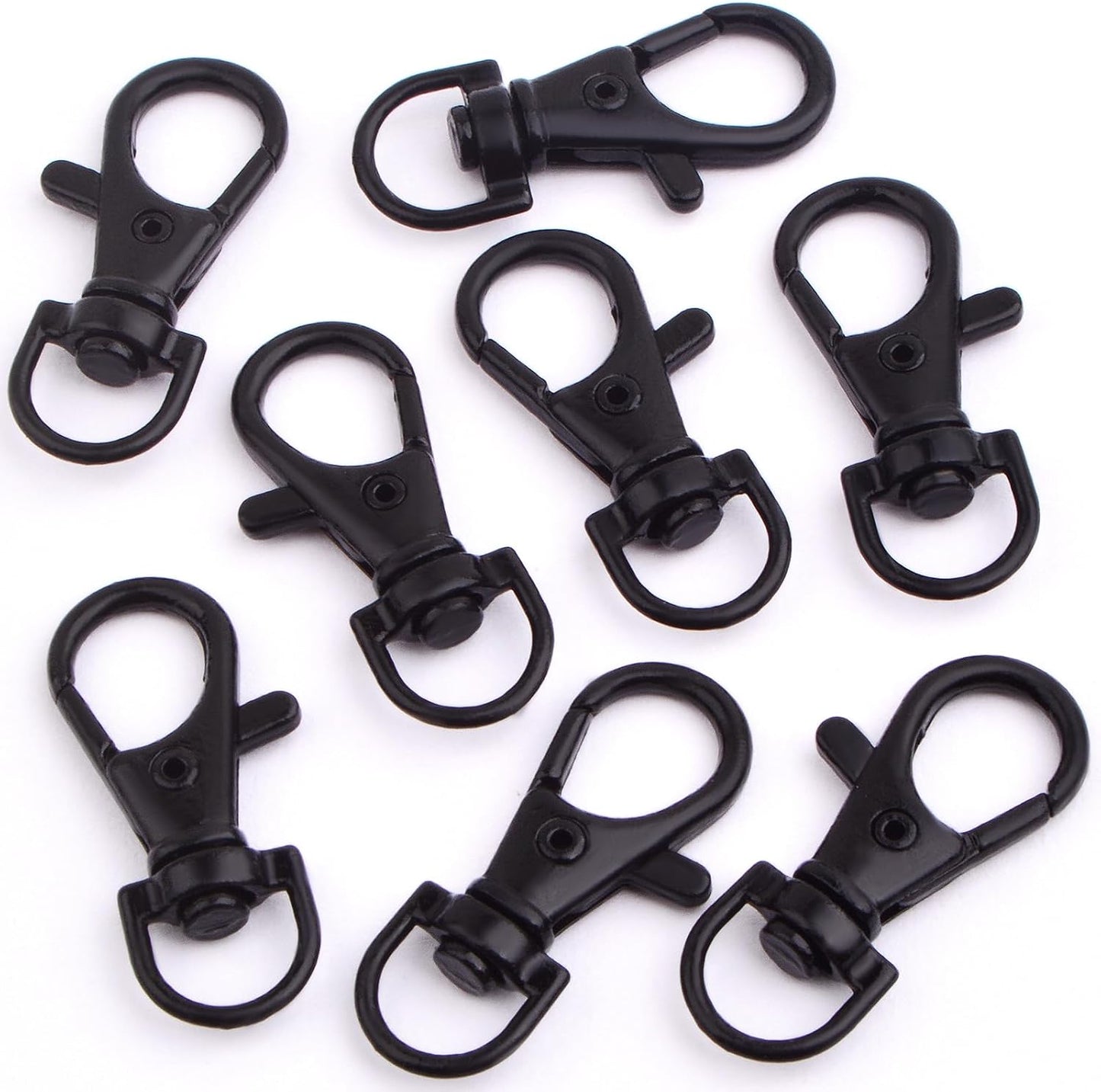 50pcs Alloy Swivel Lanyard Lobster Claw Clasps 360 Degree Swivel Trigger Snap Hooks Keychain Clips for Lanyards Handbag Bag Belting Connector Handmade Sewing Project, Black