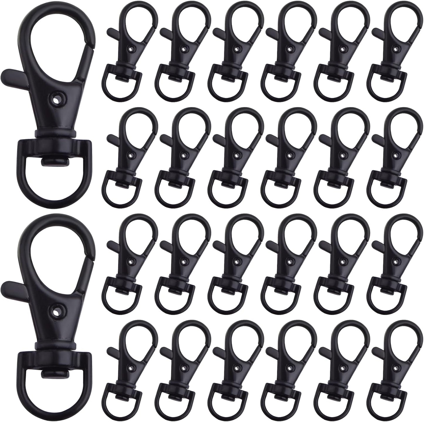 50pcs Alloy Swivel Lanyard Lobster Claw Clasps 360 Degree Swivel Trigger Snap Hooks Keychain Clips for Lanyards Handbag Bag Belting Connector Handmade Sewing Project, Black