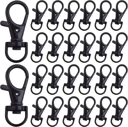 50pcs Alloy Swivel Lanyard Lobster Claw Clasps 360 Degree Swivel Trigger Snap Hooks Keychain Clips for Lanyards Handbag Bag Belting Connector Handmade Sewing Project, Black