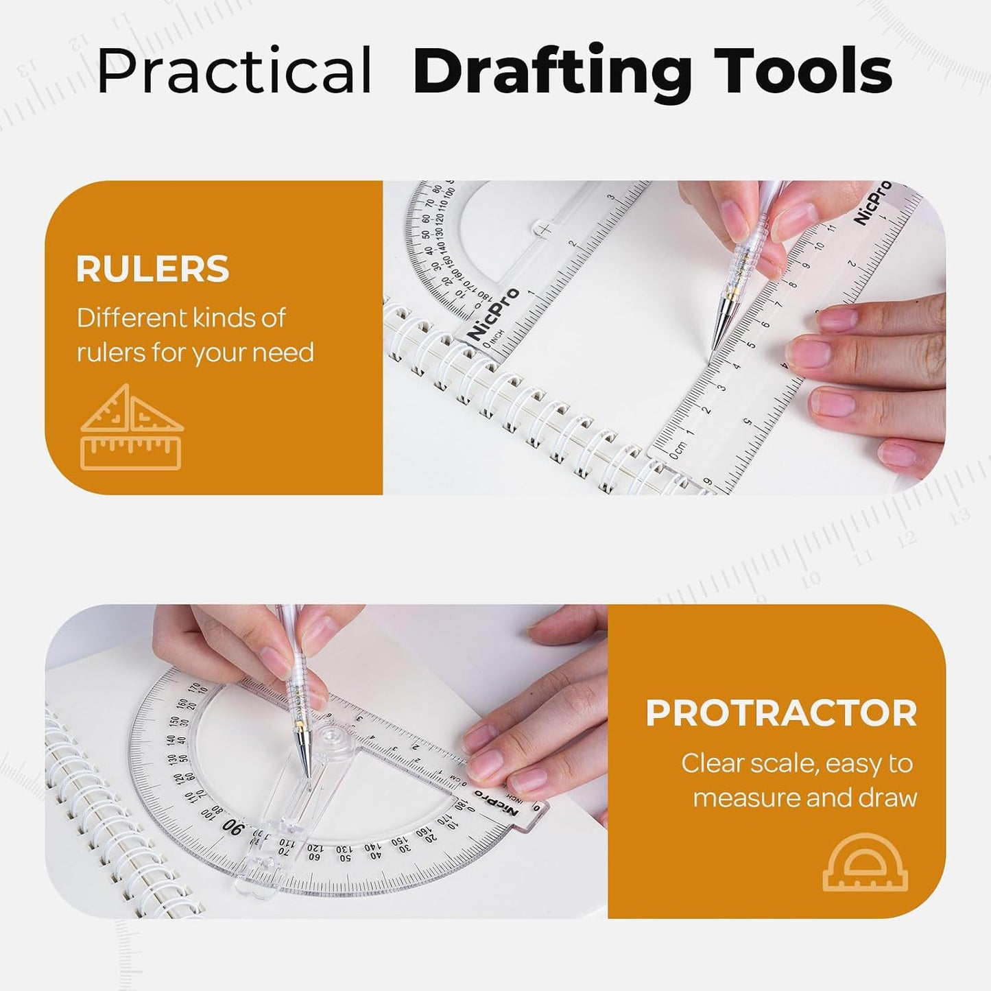 Aylifu 22 PCS Compass Geometry Tools with Case, Drafting Tools Geometry Set with Swing Arm Protractor, Rulers, Metal Compass, Square Set, Mechanical Pencil, Back to School Supplies for Students