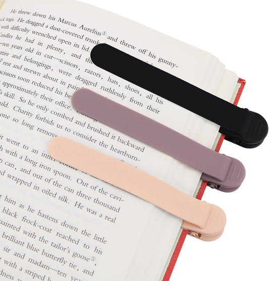 HENDEVL 3pcs Automatic Bookmark, Silicone Book Marks for Reading Women, Men, Kids, Book Lovers, Cute Unique Book Markers for Reading, Reading Accessories Gifts for Book Lovers