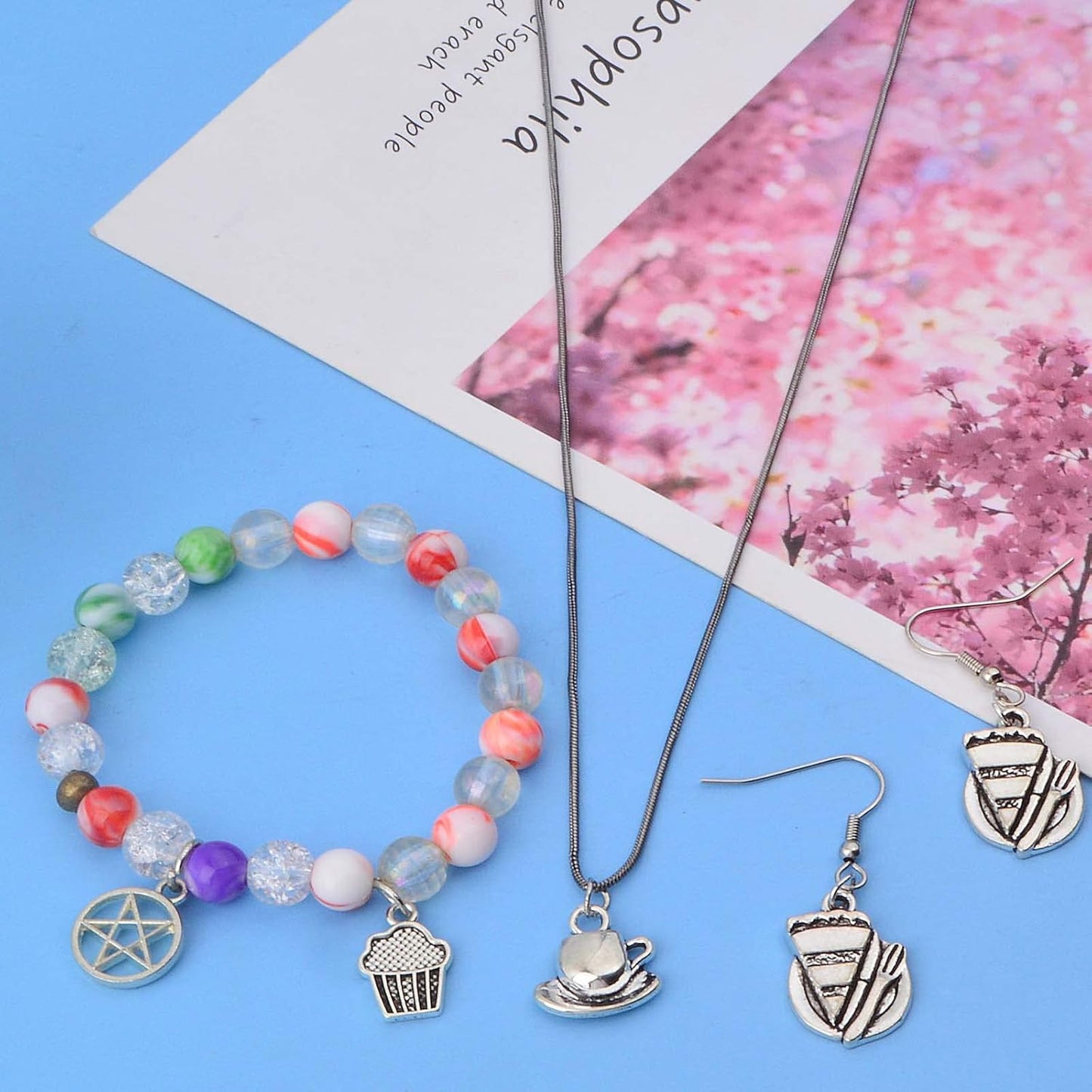 40pcs Antique Silver Tea Cup Charms Tibetan Vintage Mixed Teapot Coffee Cup Mug Pendant Charms Craft Supplies for DIY Necklace Bracelet Earring Jewelry Making, 8 Styles