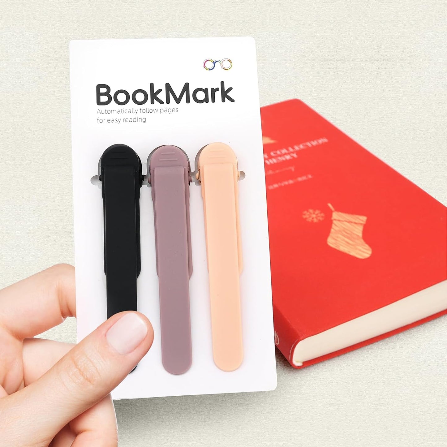HENDEVL 3pcs Automatic Bookmark, Silicone Book Marks for Reading Women, Men, Kids, Book Lovers, Cute Unique Book Markers for Reading, Reading Accessories Gifts for Book Lovers