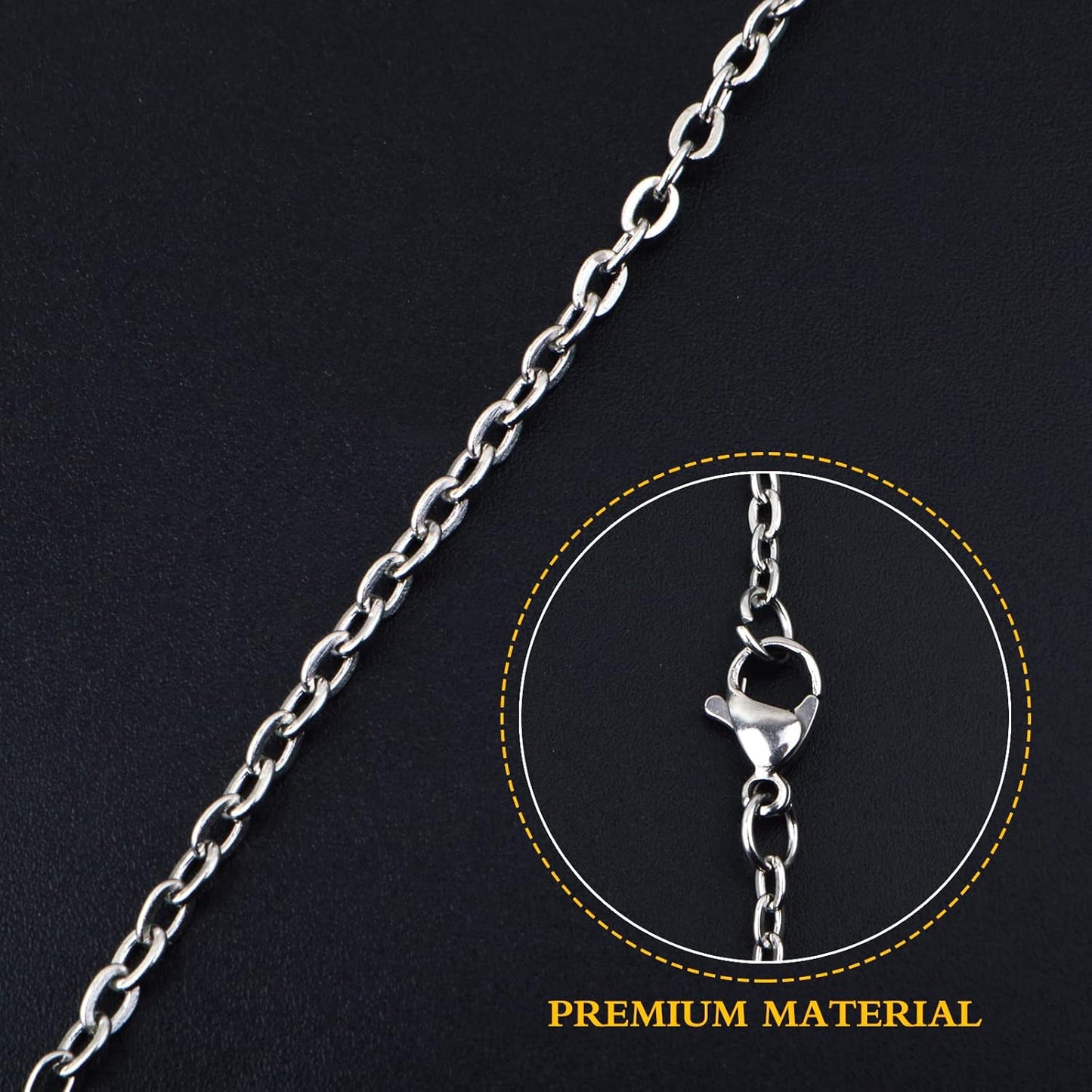 10 Pieces 50 cm 316 Stainless Steel Necklace Extension O-shaped Bracelet Choker Extender Chains with Lobster Claw Clasps for Women DIY Jewelry Making Supplies, Steel Color