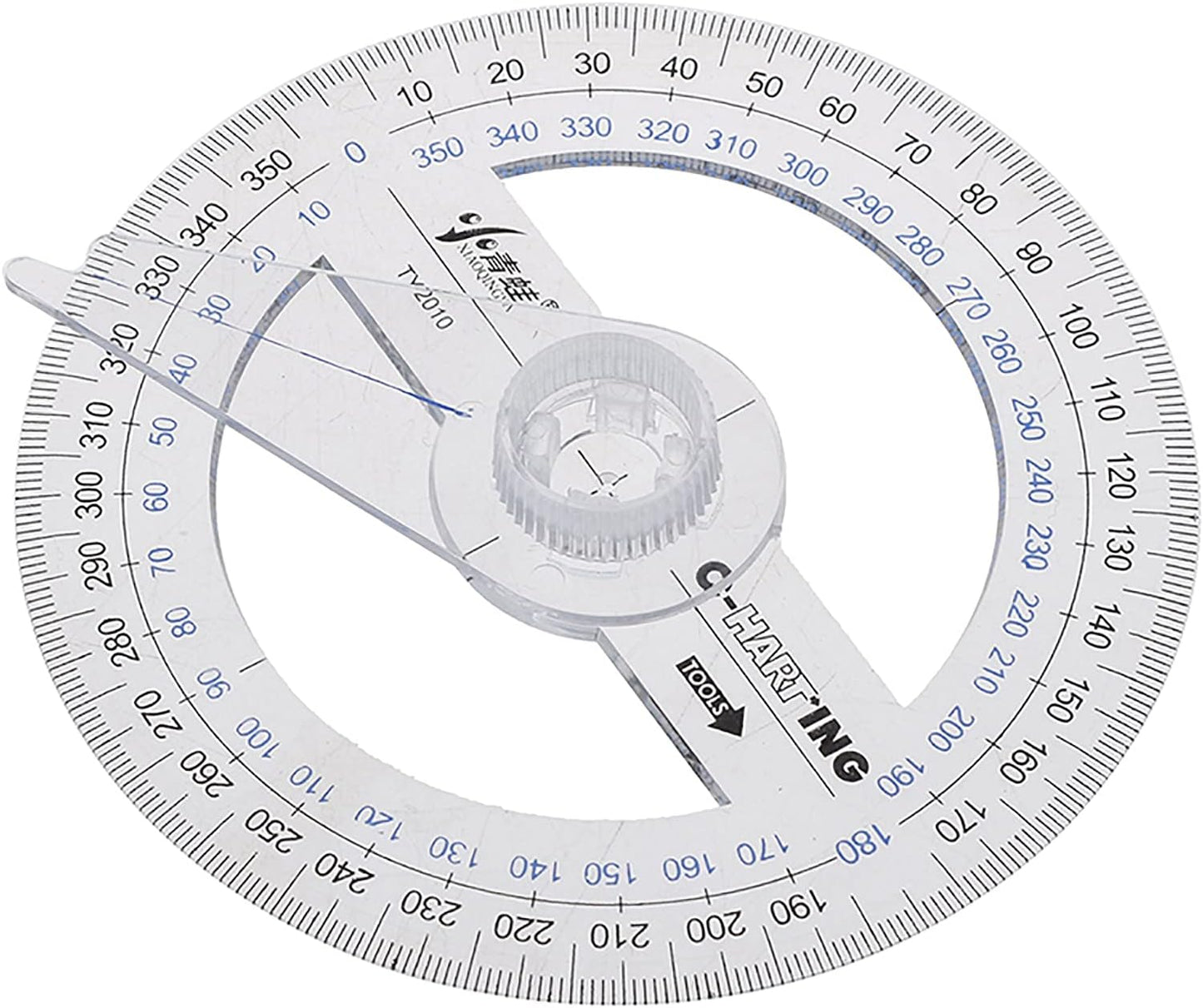 Aylifu 360° Protractor Pack of 2 Protactors Plastic Protractor Math Protractors Clear Protractor Ruler Drafting Tools Circle Protractor for Geometry