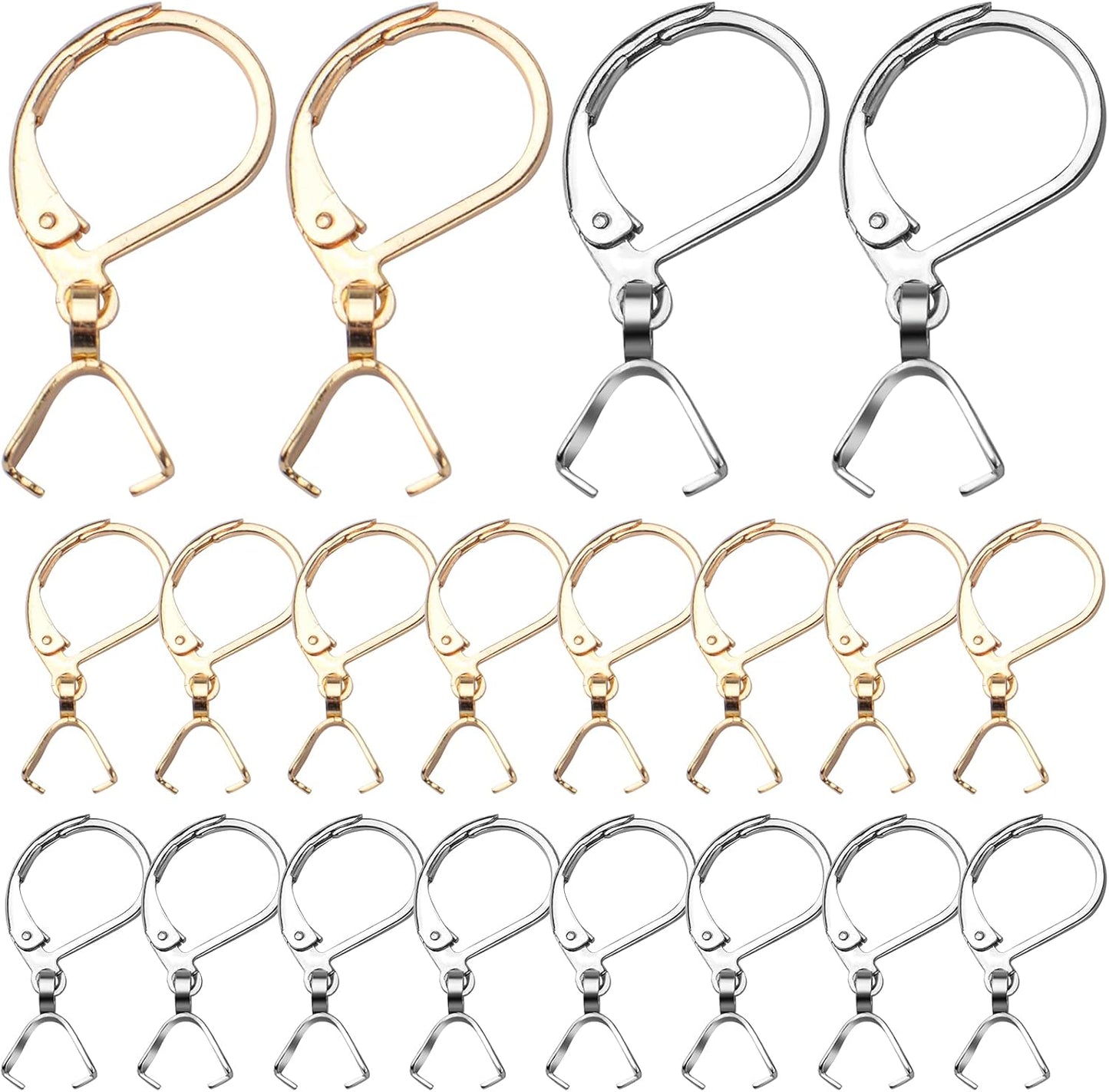 20pcs Stainless Steel French Earring Hooks Leverback Earwires Hypoallergenic Earring Findings with Pendant Clasp for DIY Earrings Jewelry Making