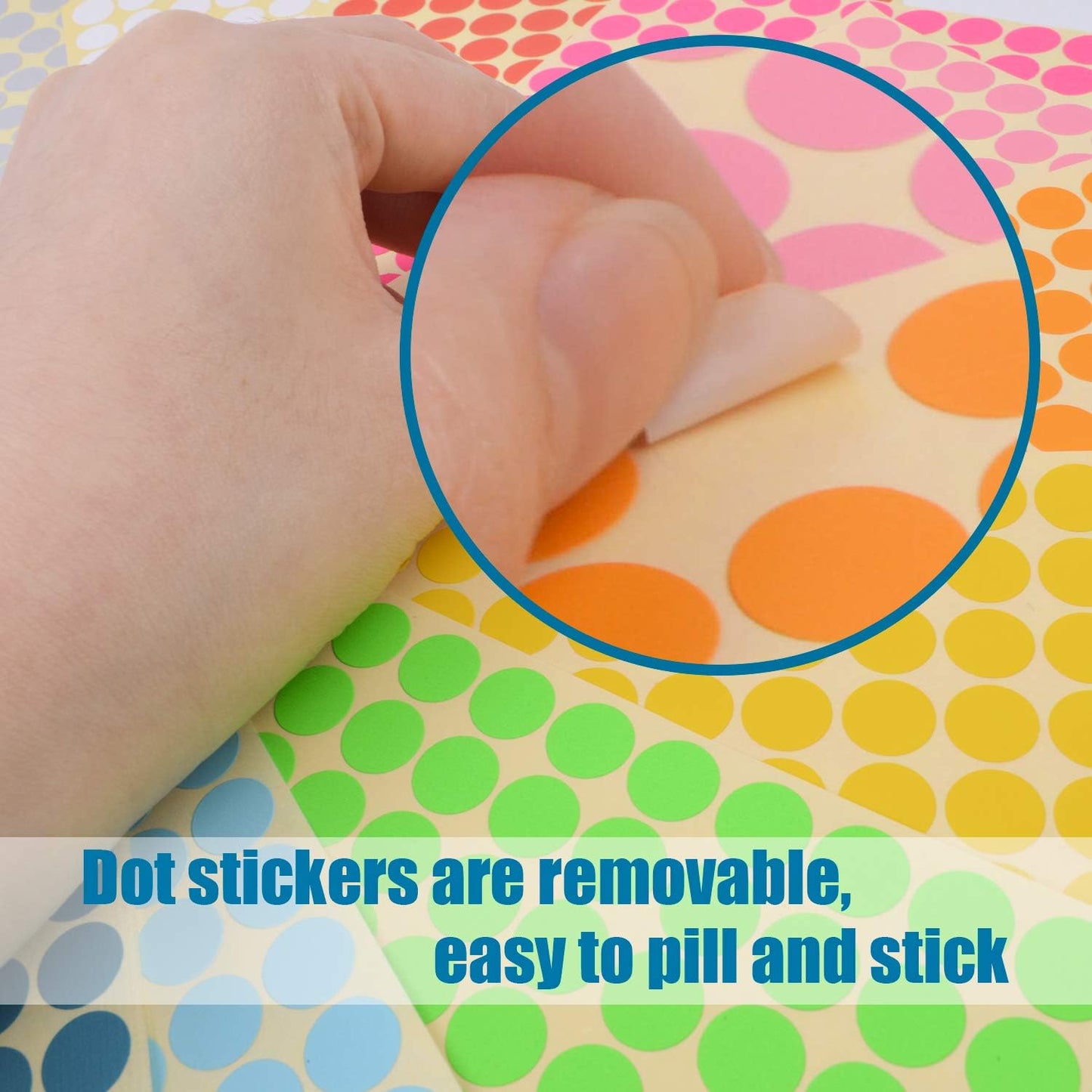 BronaGrand 16 Sheets 3/8 Inch Round Dot Stickers Color Coding Labels