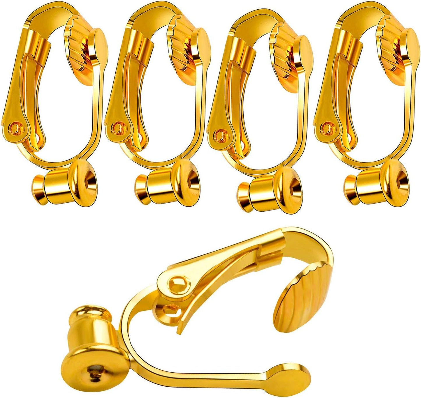 20 Pieces (10 Pairs) Stainless Steel Clip-on Earrings Converter Components with Post for Non-Pierced Ears DIY Earring - Turn Posts Into Clip-Ons