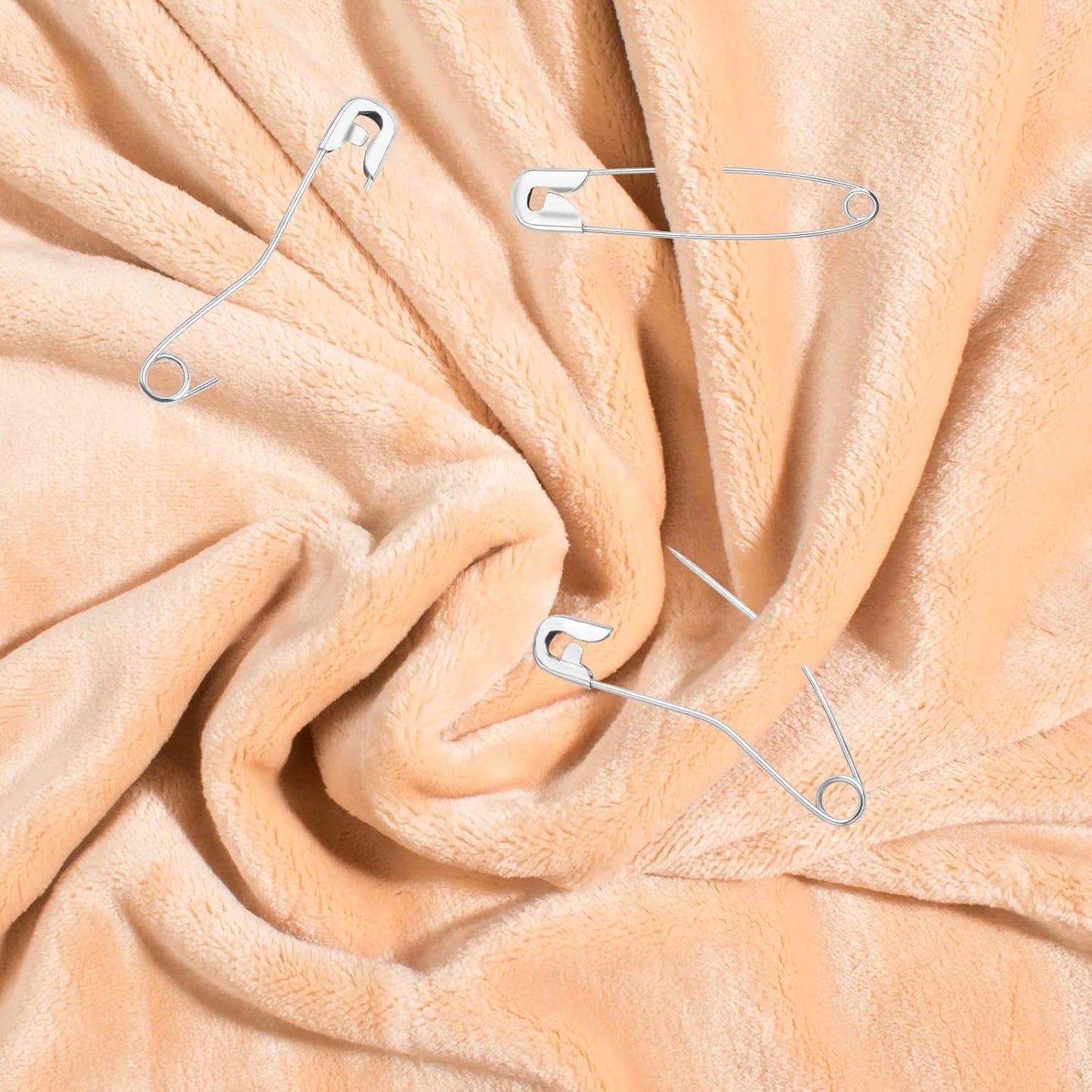 120pcs Silver Curved Safety Pins Metal Straight Safety Pins Rust-Resistant Quilting Basting Pins Bulk for Clothes Sewing Handicrafts Home Office Uses, 2 Styles