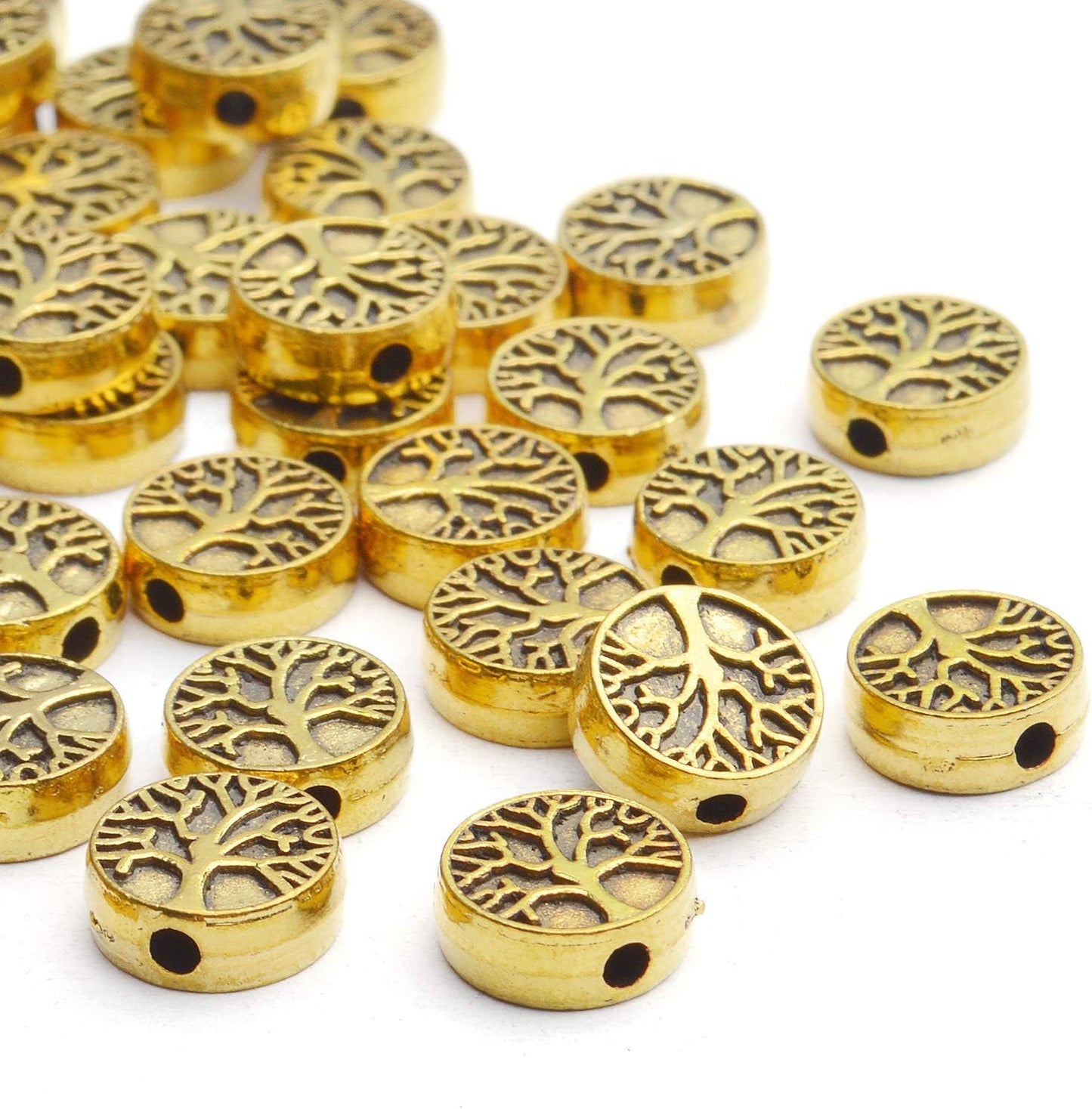 60pcs Antique Tree of Life Beads Mixed Loose Spacer Beads Metal Jewelry Findings for Making Necklace Bracelet Craft