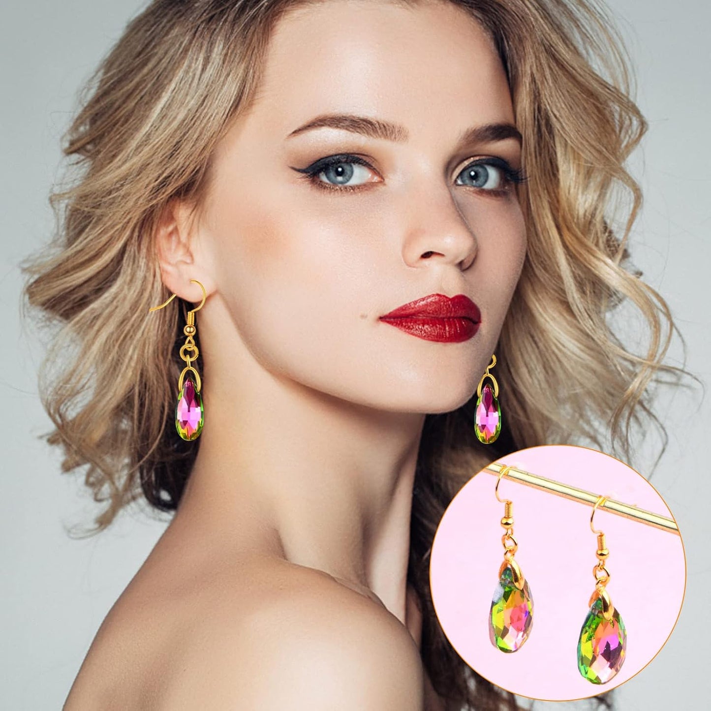 50pcs Brass French Earring Hooks Hypoallergenic Ear Wire Ball Fish Hooks with Pendant Clasps and 50pcs Clear Silicone Earring Backs for DIY Earrings Jewelry Making, Golden