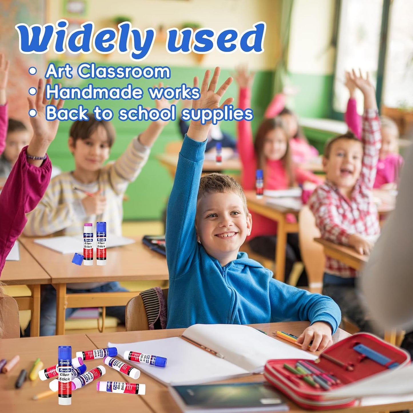 Aylifu 72 Pack Glue Sticks Bulk for Kids, Disappearing Purple Glue Sticks for Classroom and Teacher Supplies.0.18 OZ kids glue Dries Clear, Non-Toxic, Washable, Back to School Supplies and Student Must Haves
