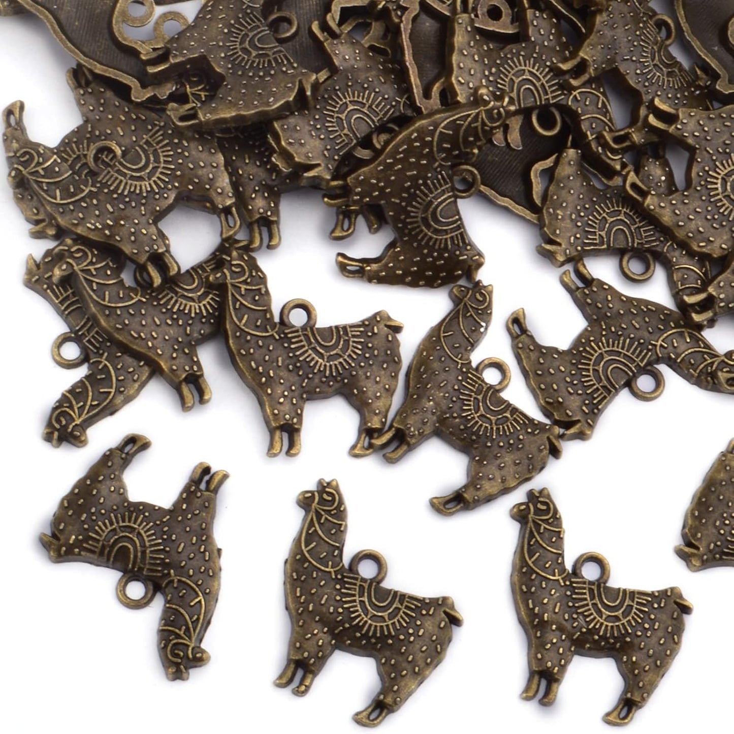 50pcs Antique Silver Alpaca Charms Llama Pendants Tibetan Alloy Animal Llama Charms Vintage Dangle Pendants Jewelry Making Accessory for DIY Crafts Bracelets Necklaces