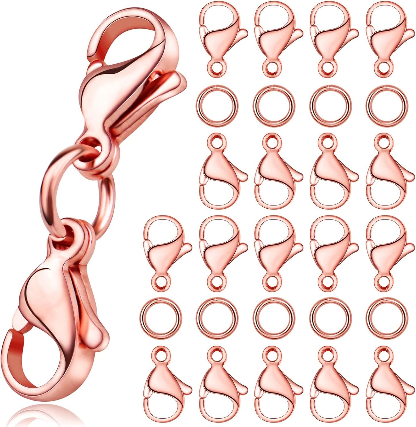 10 Sets Double Lobster Clasp Extender Stainless Steel Lobster Clasp Claw Connectors Bracelet Extension Clasps for DIY Crafts Necklace Jewelry Making Handmade Decoration
