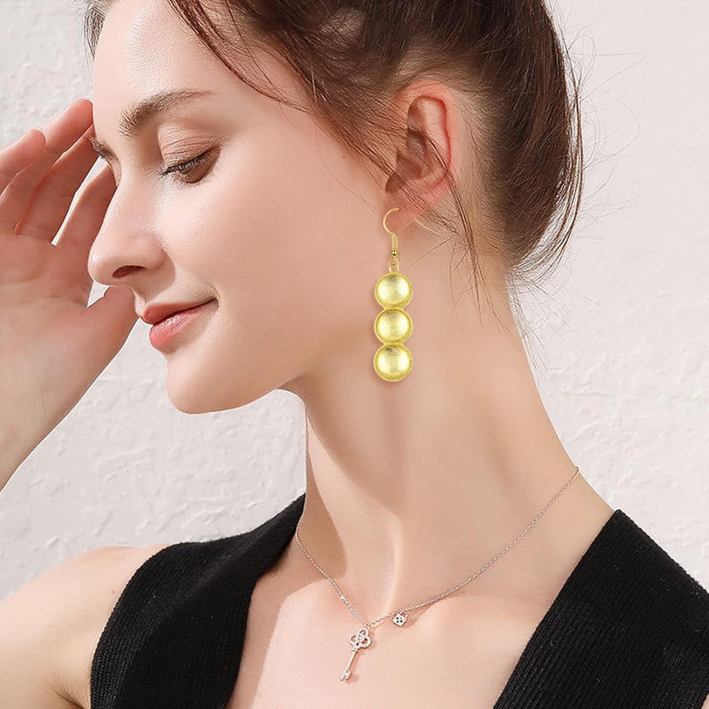 20pcs 2 Colors Blank Round 12 mm Earring Bezel Trays Bases 3-Consecutive Earring Blanks and 60pcs 12 mmGlass Cabochon Dome Tiles with 40pcs Earring Hooks for DIY Jewelry Making