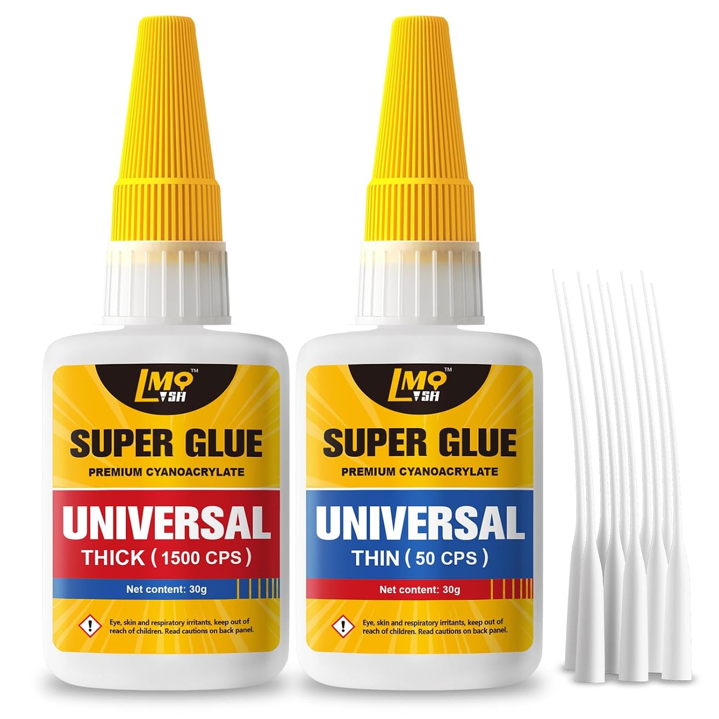 Aylifu Super Glue Thin and Thick Liquid CA Glue Clear 60 Gram, All Purpose Superglue Cyanoacrylate Adhesive for Shoe Repair Ceramic Plastic Leather Glass Model Metal Wood Pottery Porcelain, Instant Bonding