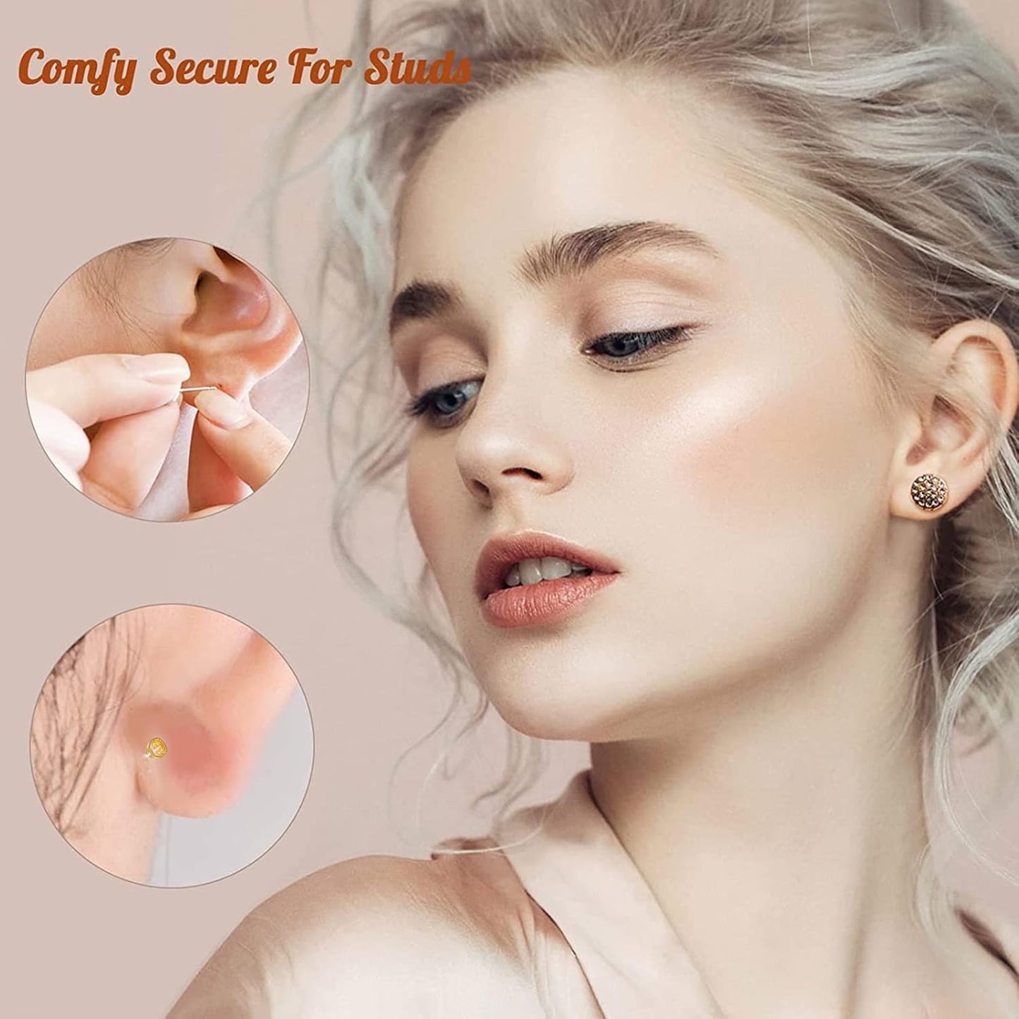 12pcs 18K Golden Plated Round Earring Backs Hypoallergenic Brass Ear Stoppers Clutches Screw Earring Safety Backs Replacements for Stud Earrings Jewelry Making