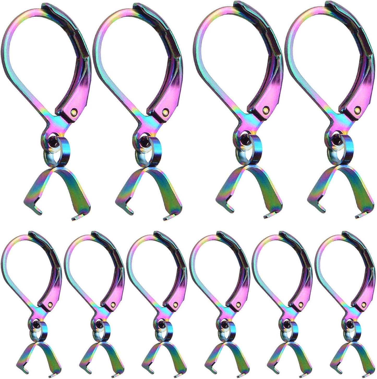 20pcs Stainless Steel French Earring Hooks Leverback Earwires Hypoallergenic Earring Findings with Pendant Clasp for DIY Earrings Jewelry Making