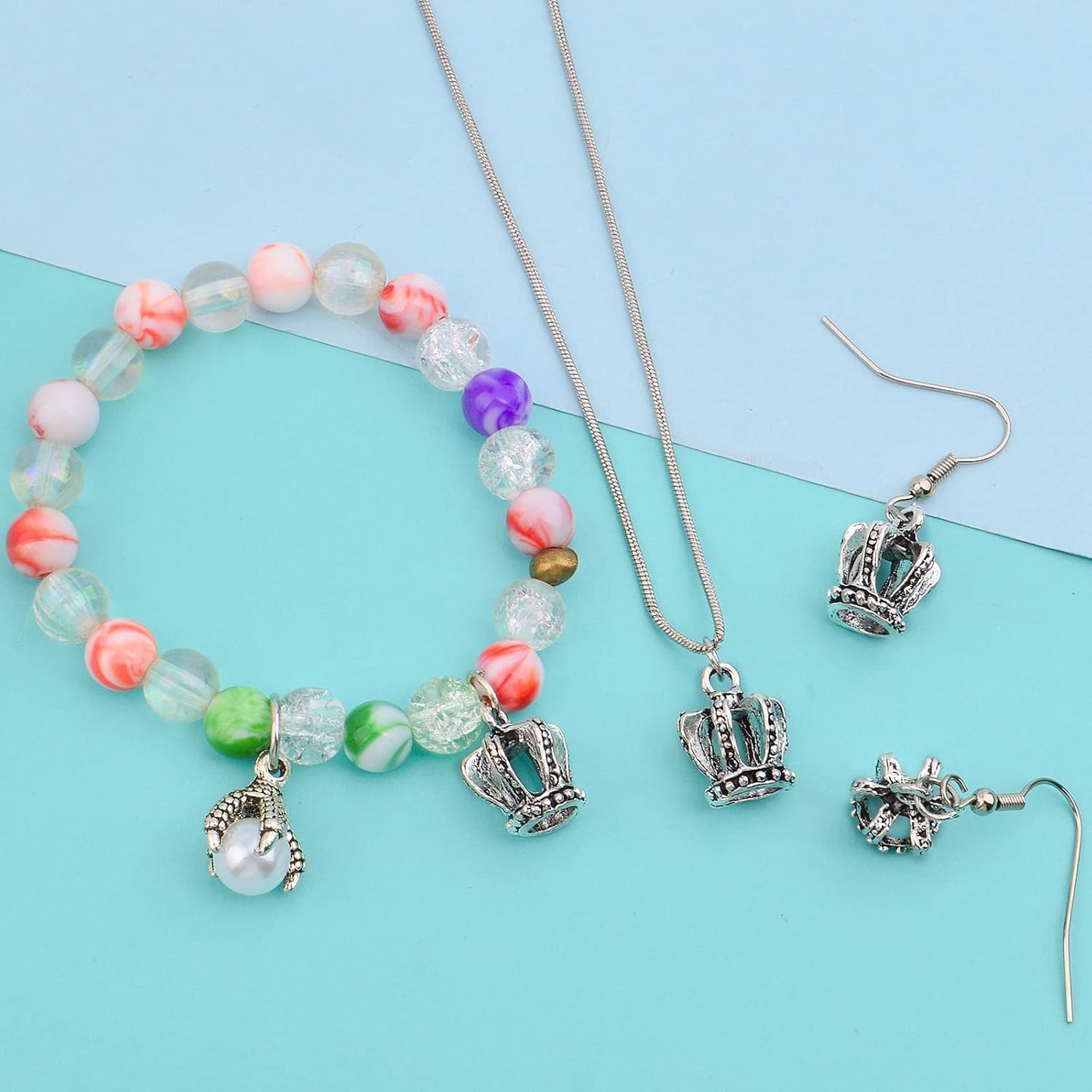40pcs 3D Mini Lovely King Crown Charms Vintage Alloy Queen Crown Dangle Pendants for DIY Jewelry Making Supplies Birthday Party Favor Gifts, Antique Silver