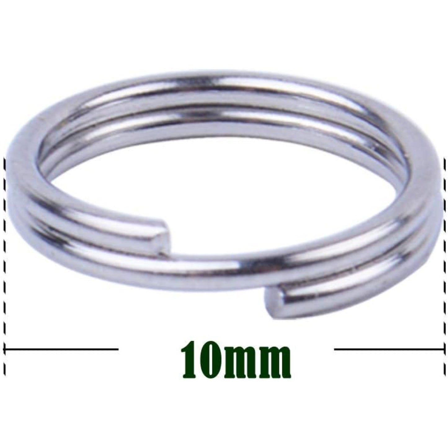 BronaGrand 200 Pieces Small Key Chain Rings Split Ring Key Chains for Keys Organization,10mm Diameter (Silver)
