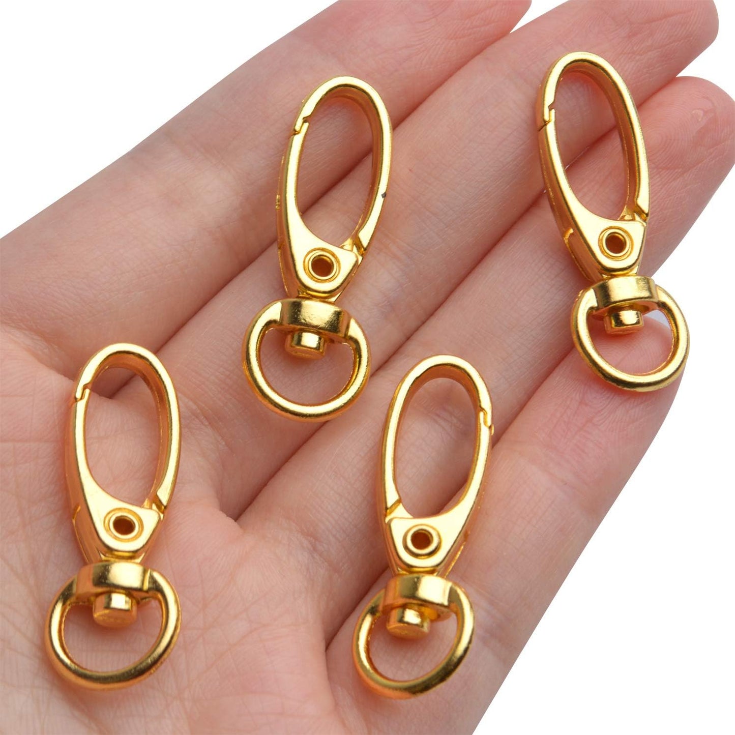 Swivel Clasp Clips,50pcs 35mm Swivel Trigger Clips Metal Keyring Clasps Snap Hooks for Hanging Key Chains Dog Leashes Crafts Decorations,Gold