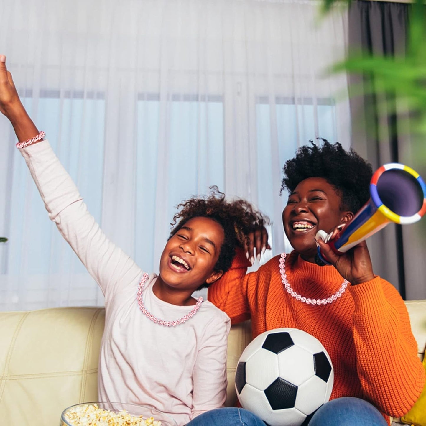 120pcs American Football Beads Acrylic Football Sport Spacer Beads with A Roll of Elastic Crystal Rope Craf Supplies for DIY Necklace Bracelet Keychain Jewelry Making