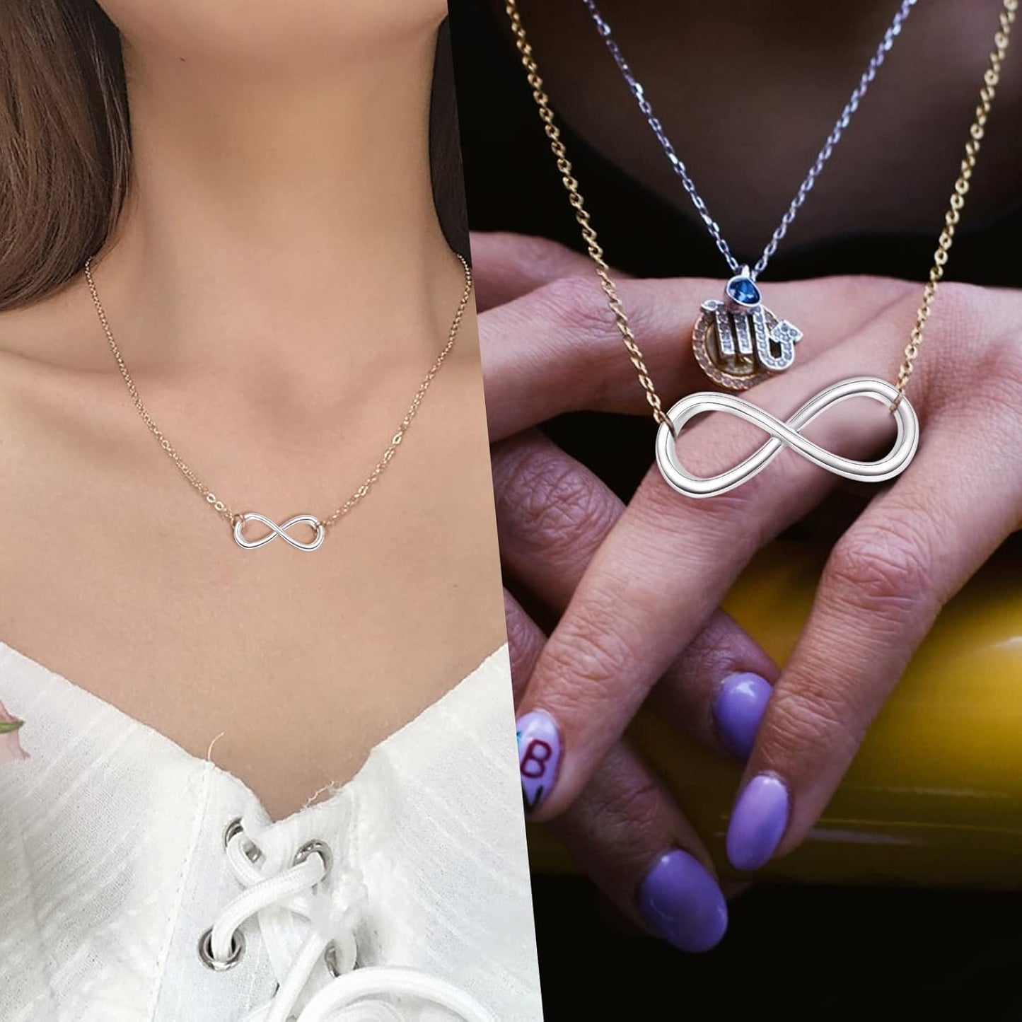 50 Pieces Silver Infinity Symbol Connector Charms Alloy Infinity Pendants for DIY Necklace Bracelet Jewelry Making Accessories, 31 mm x 12.5 mm