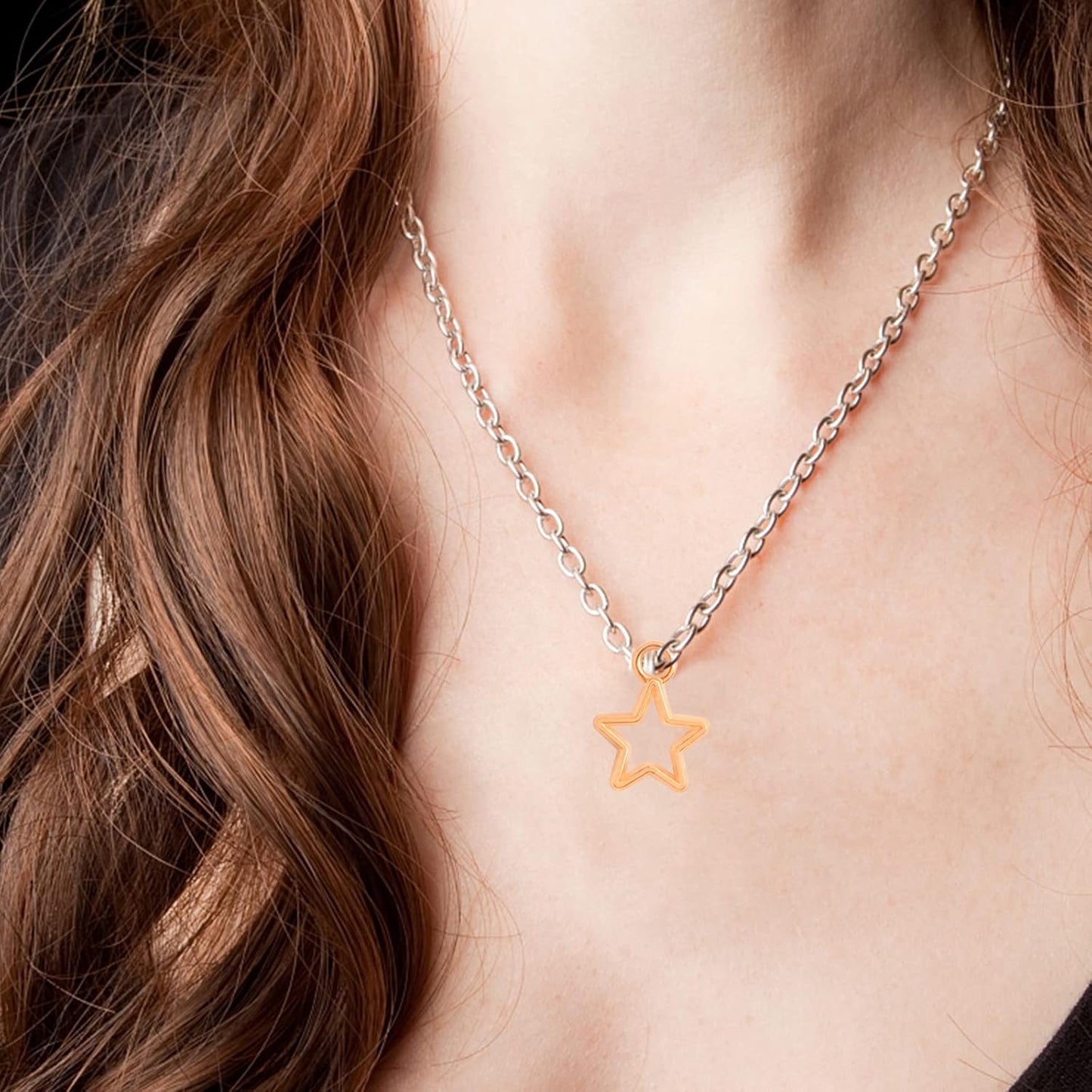 200pcs KC Golden Pentagram Star Charm Pendants Tibetan Alloy Mini Star Shape Celestial Dangle Charms for DIY Bracelet Necklace Jewelry Making Craft Supplies