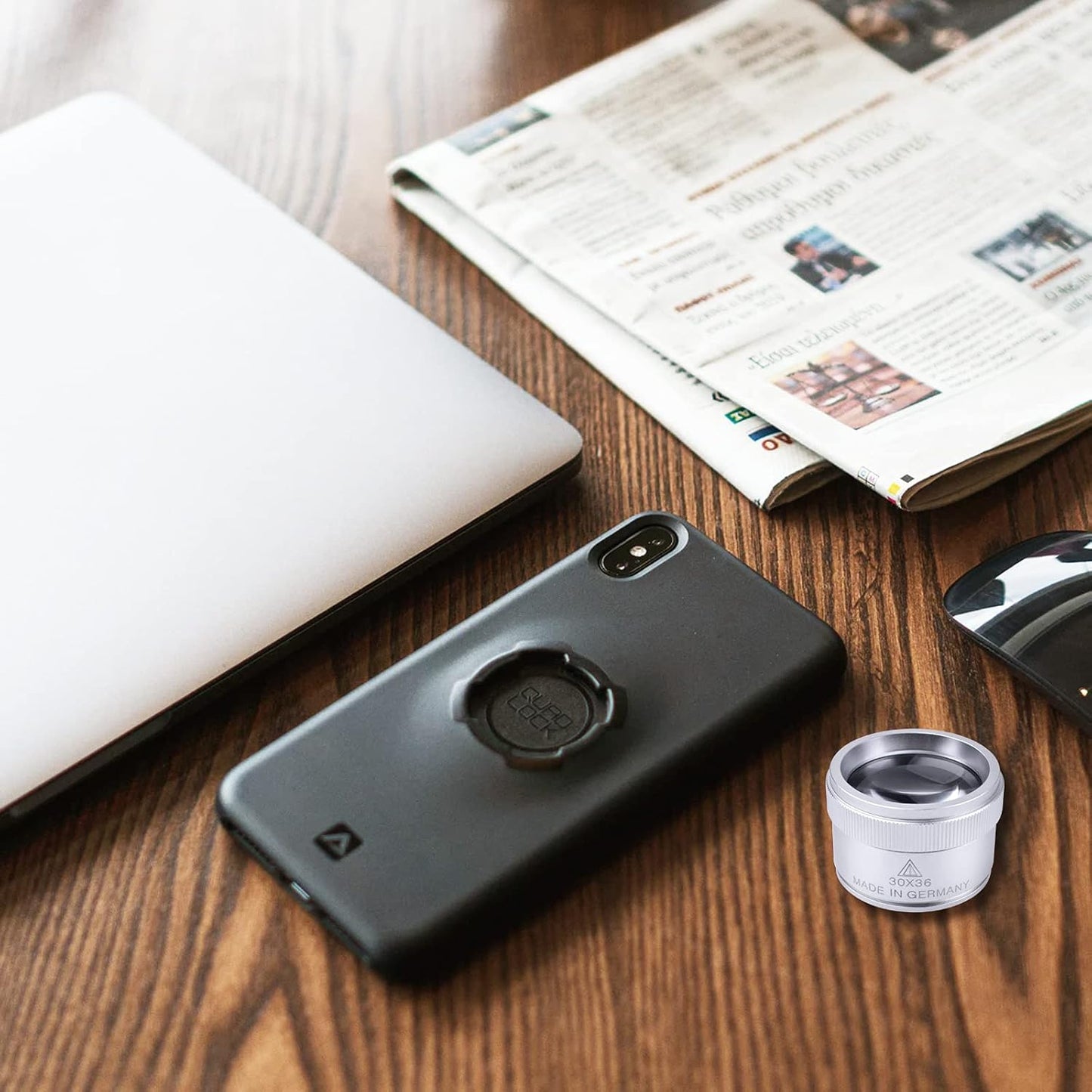 30X Magnifying Glass Portable Pocket Reading Magnifier Alloy Optics Loupes Mini Desk Magnifier Loop Microscope Lens for Jeweler Coins Maps Antiques Magazines Electronics