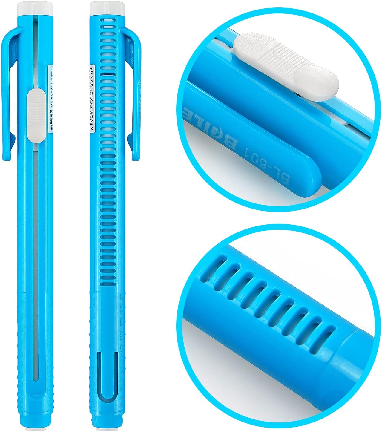Aylifu Retractable Mechanical Eraser Pen, Pen-Style Erasers Assorted Color, 4 Pack