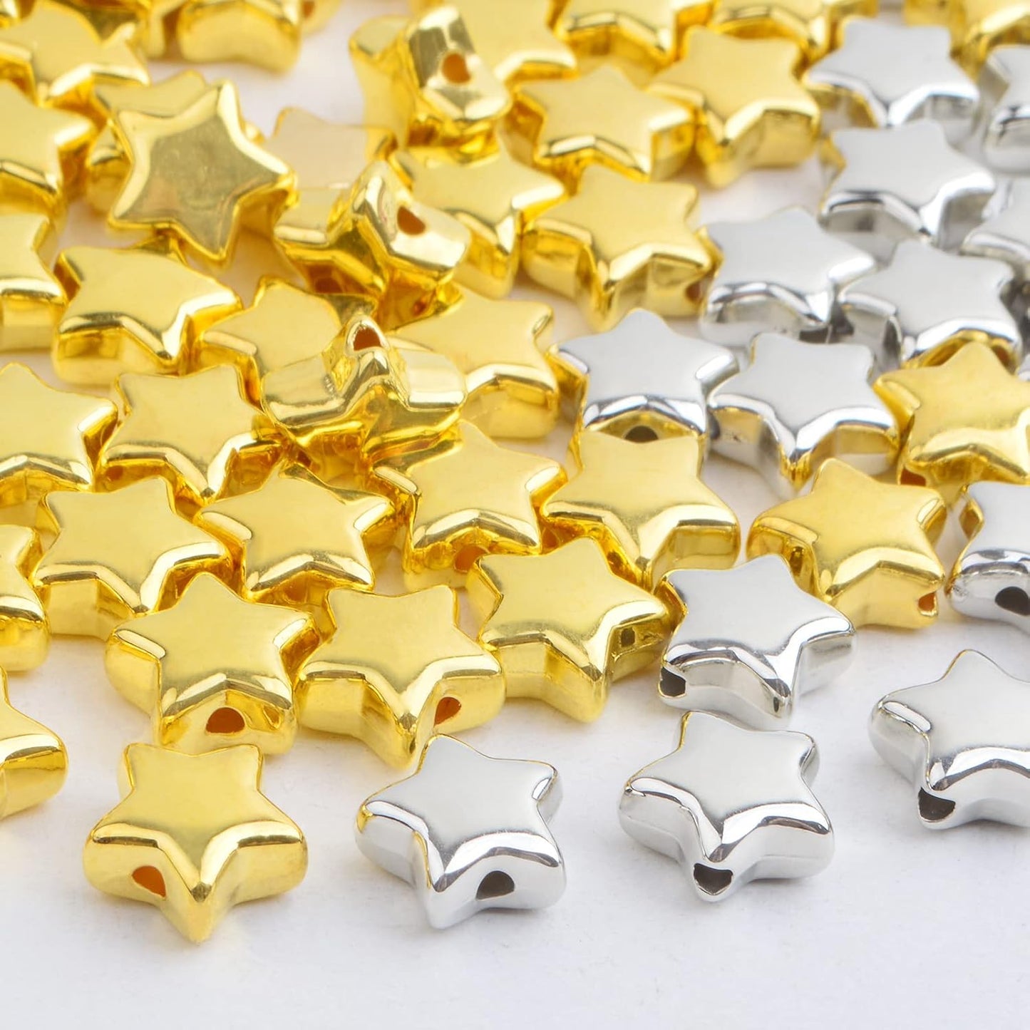 500 Pieces 15mm CCB Star Shape Spacer Beads Tiny Twinkle Star Loose Beads Spacer Charm Beads for DIY Crafts Bracelet Necklace Jewelry Making, 2 Colors