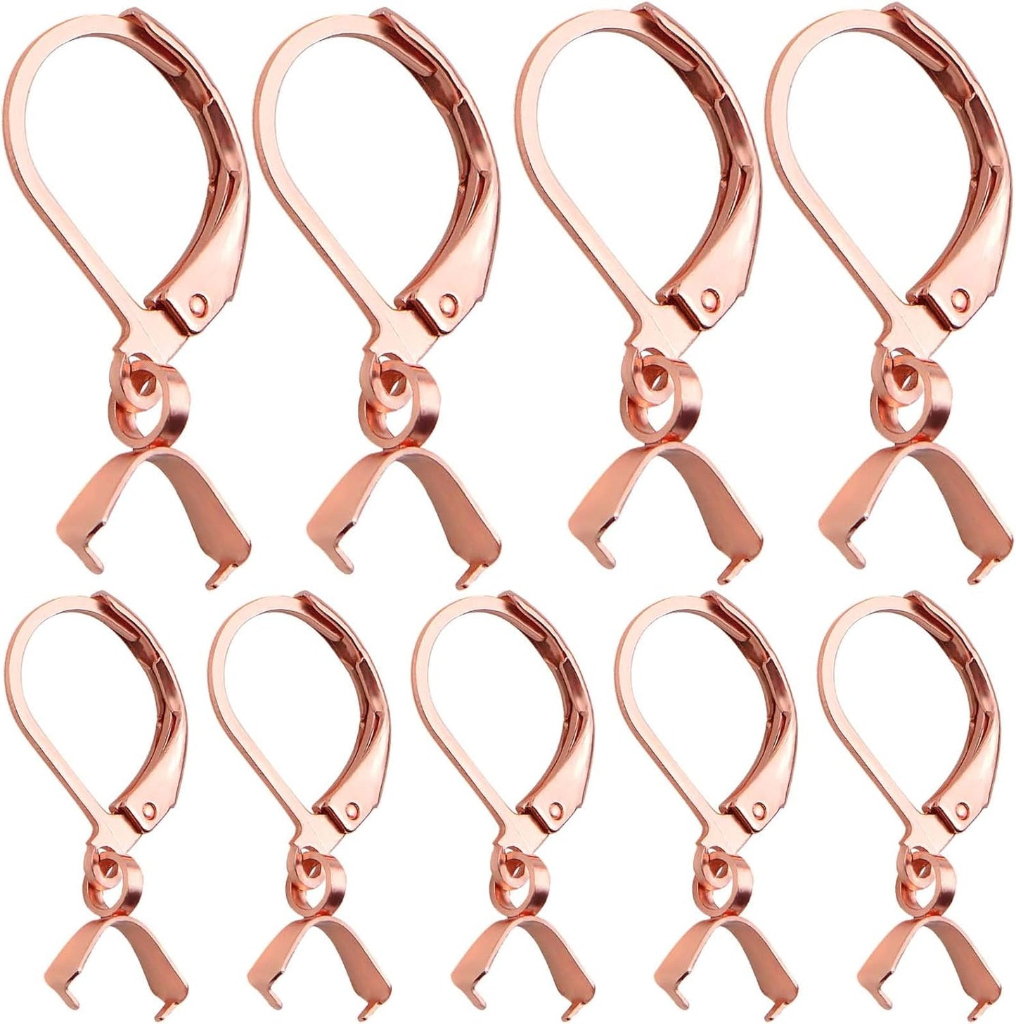 20pcs Stainless Steel French Earring Hooks Leverback Earwires Hypoallergenic Earring Findings with Pendant Clasp for DIY Earrings Jewelry Making
