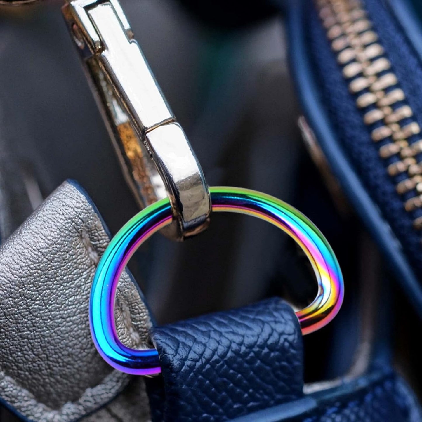 BronaGrand 20pcs Metal Semi-Circular D Rings Multipurpose Half Round D-shaped Rings Buckle Clips DIY Accessories for Bags Purse Backpack Belt Clothing Sewing, Rainbow Color